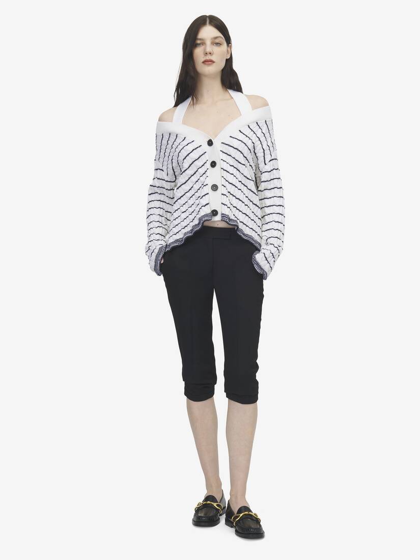 Off-the-shoulder Striped Cardigan | Alexander McQueen - image 2