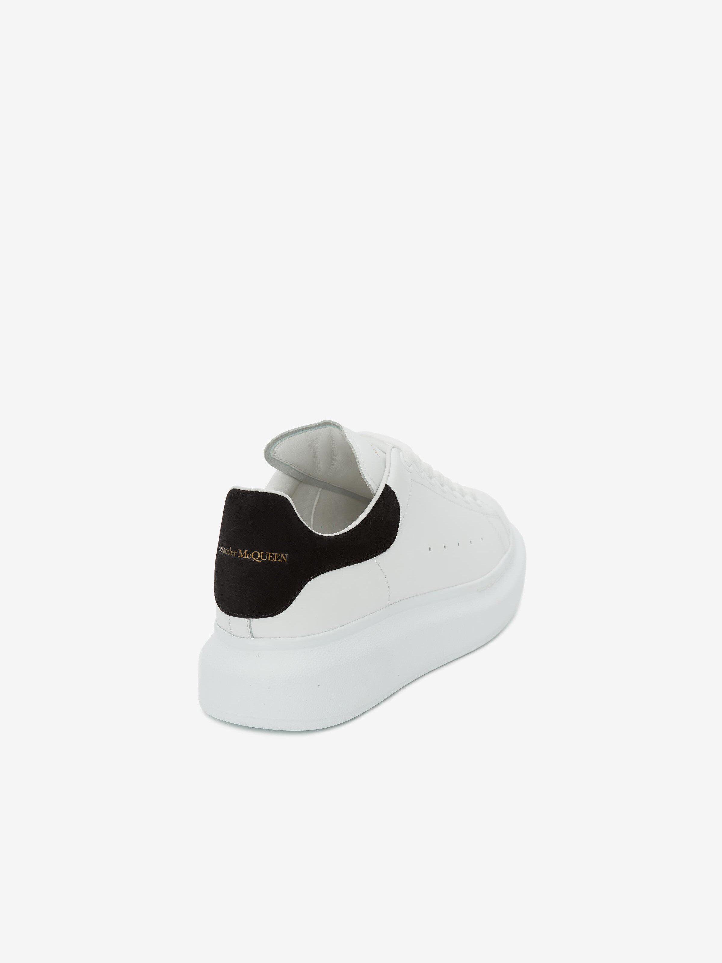 Women's Oversized Sneaker in White/Black in Calf Leather | Alexander McQueen - image 3