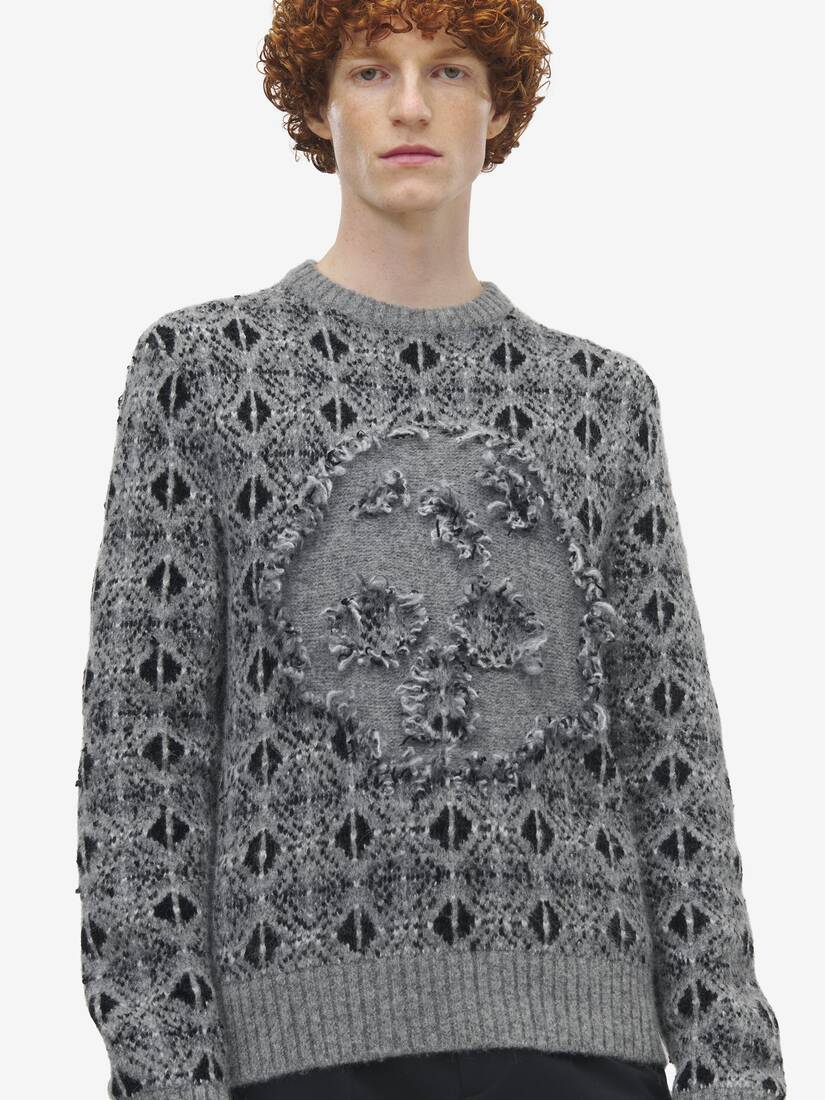 Pull Fair Isle Skull effet usé | Alexander McQueen - image 5