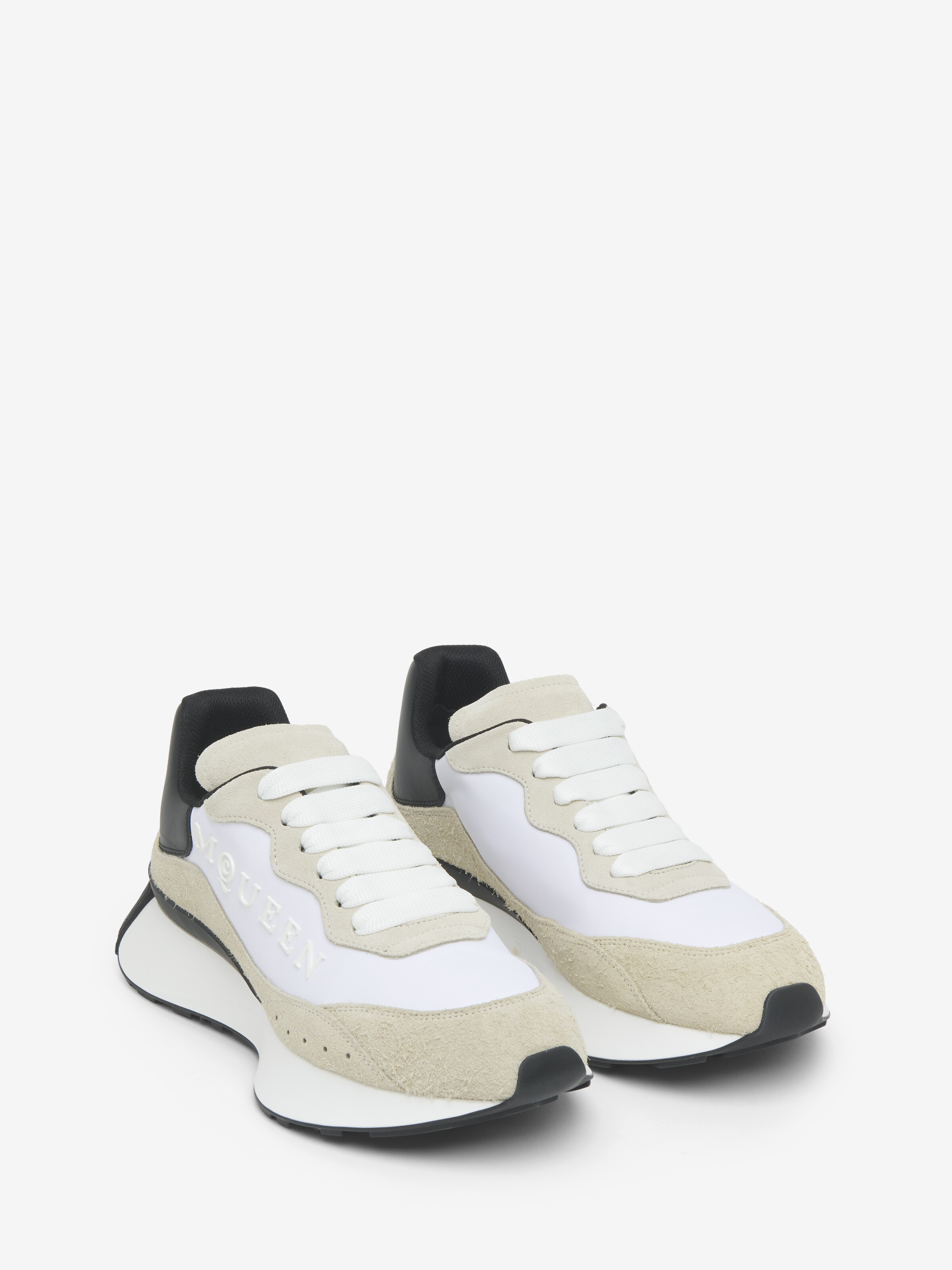 Men's Sprint Runner in Light Grey in Upper: 70% Polyester, 30% Polyamide. Sole: Calf Leather | Alexander McQueen - image 2