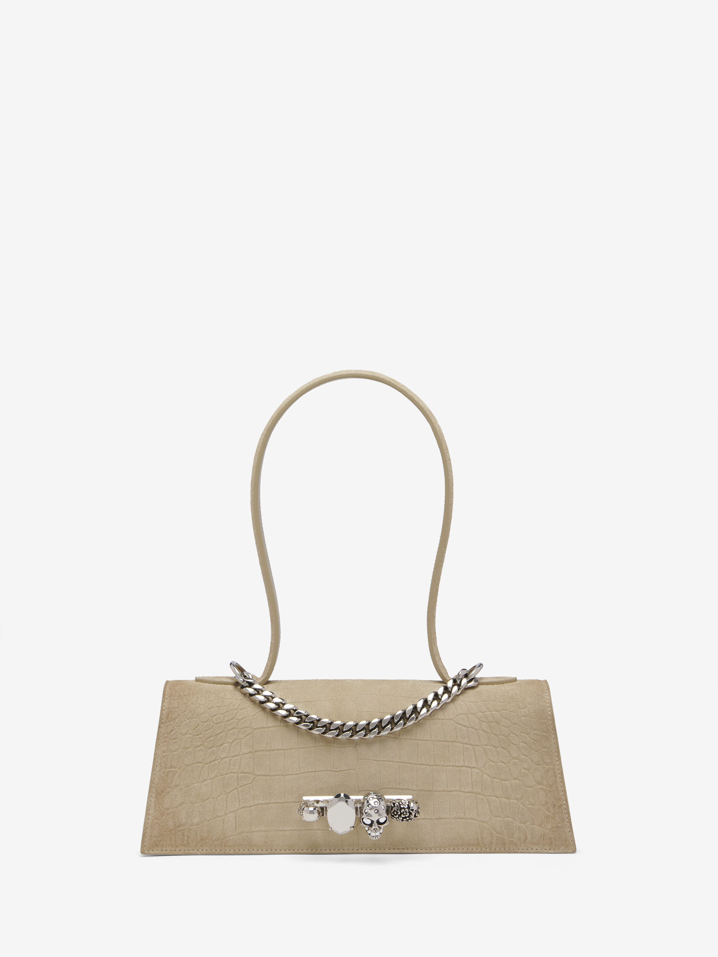 Women's Jewelled Top Handle in Light Brown in Calf Leather | Alexander McQueen - image 1