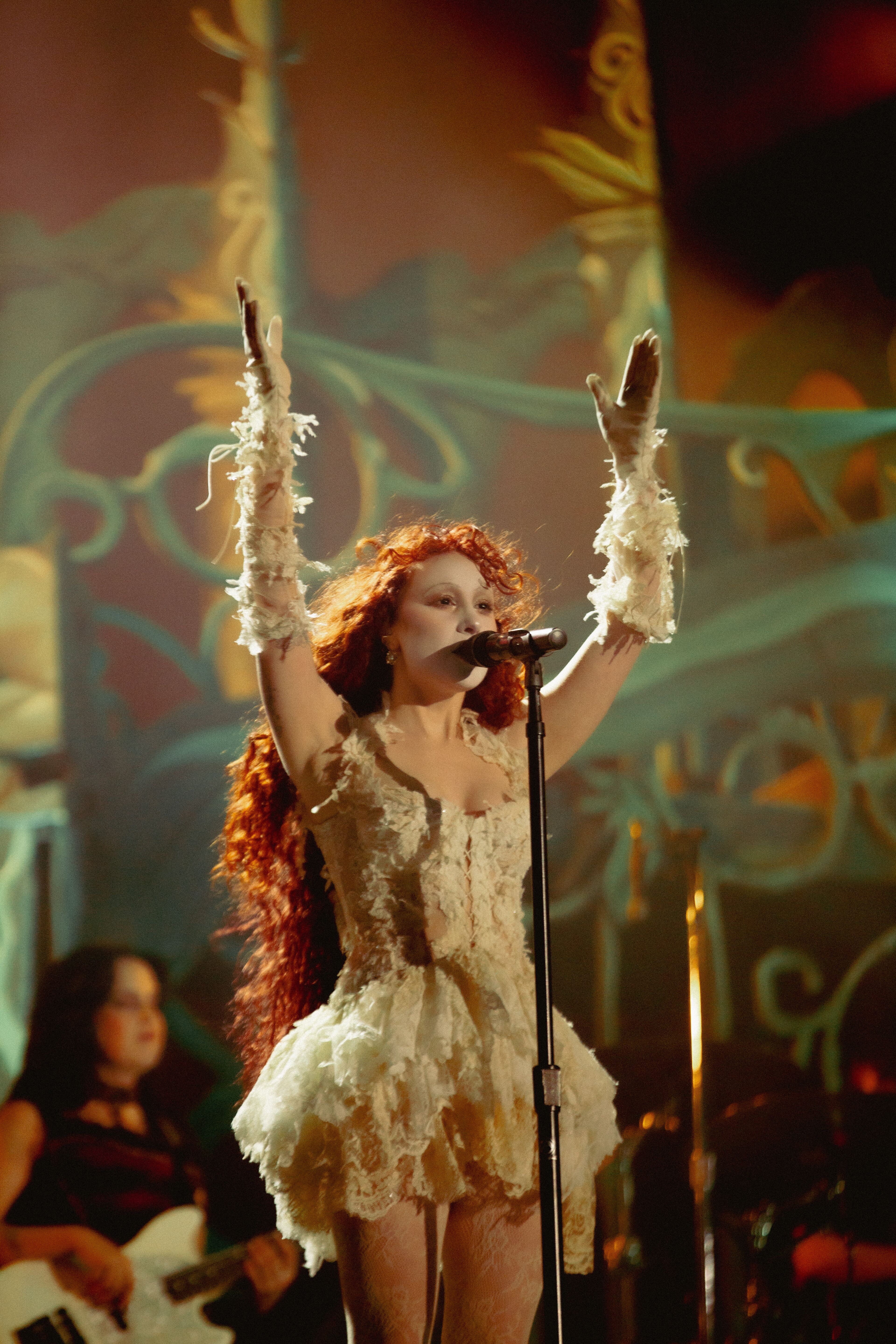 Chappell Roan Wearing custom McQueen 