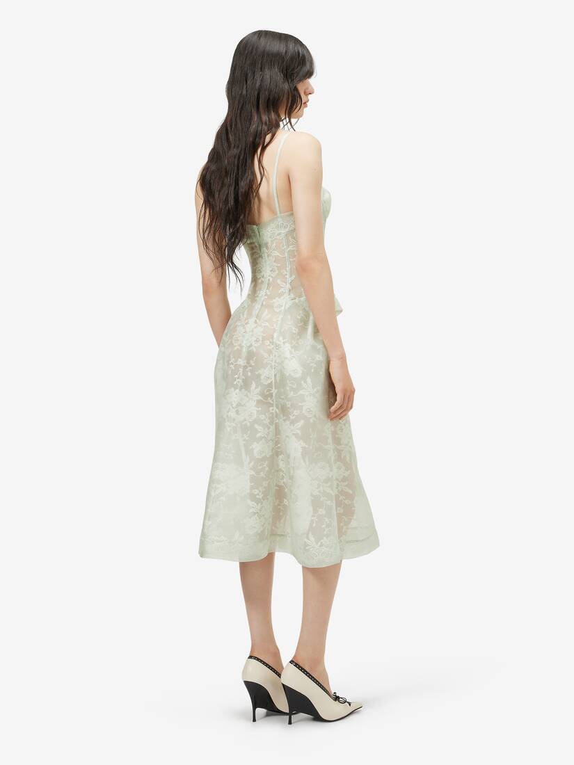 Floral Lace Midi Dress | Alexander McQueen - image 4