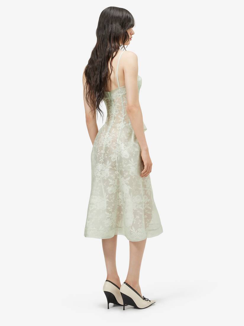 Floral Lace Midi Dress | Alexander McQueen - image 4