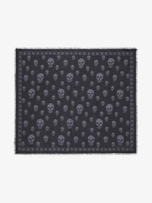Sciarpa di cotone Modello dall'India 1 grigio nero fiori Sciarpa di cotone Modello dall'India 1 grigio nero fiori