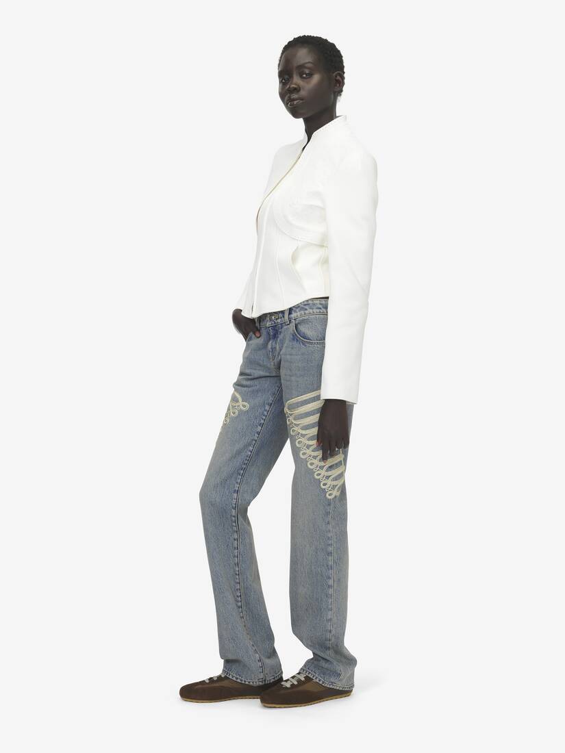 Jeans mit geradem Bein und Metallic-Frogging | Alexander McQueen - image 3