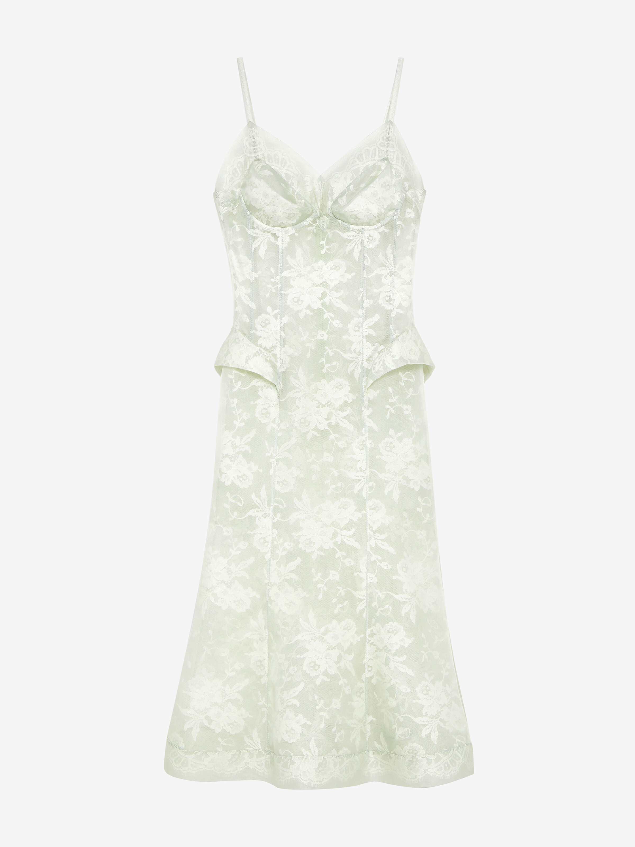 Robe midi en dentelle florale