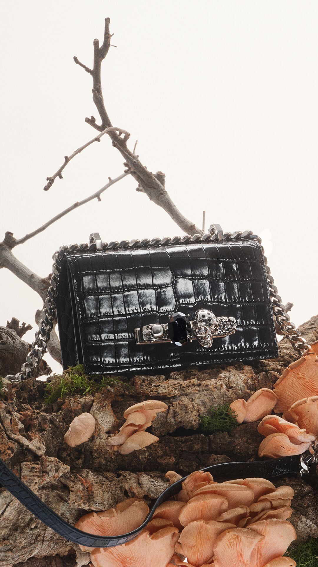 Alexander McQueen Black Jewelled Satchel Cross body bag