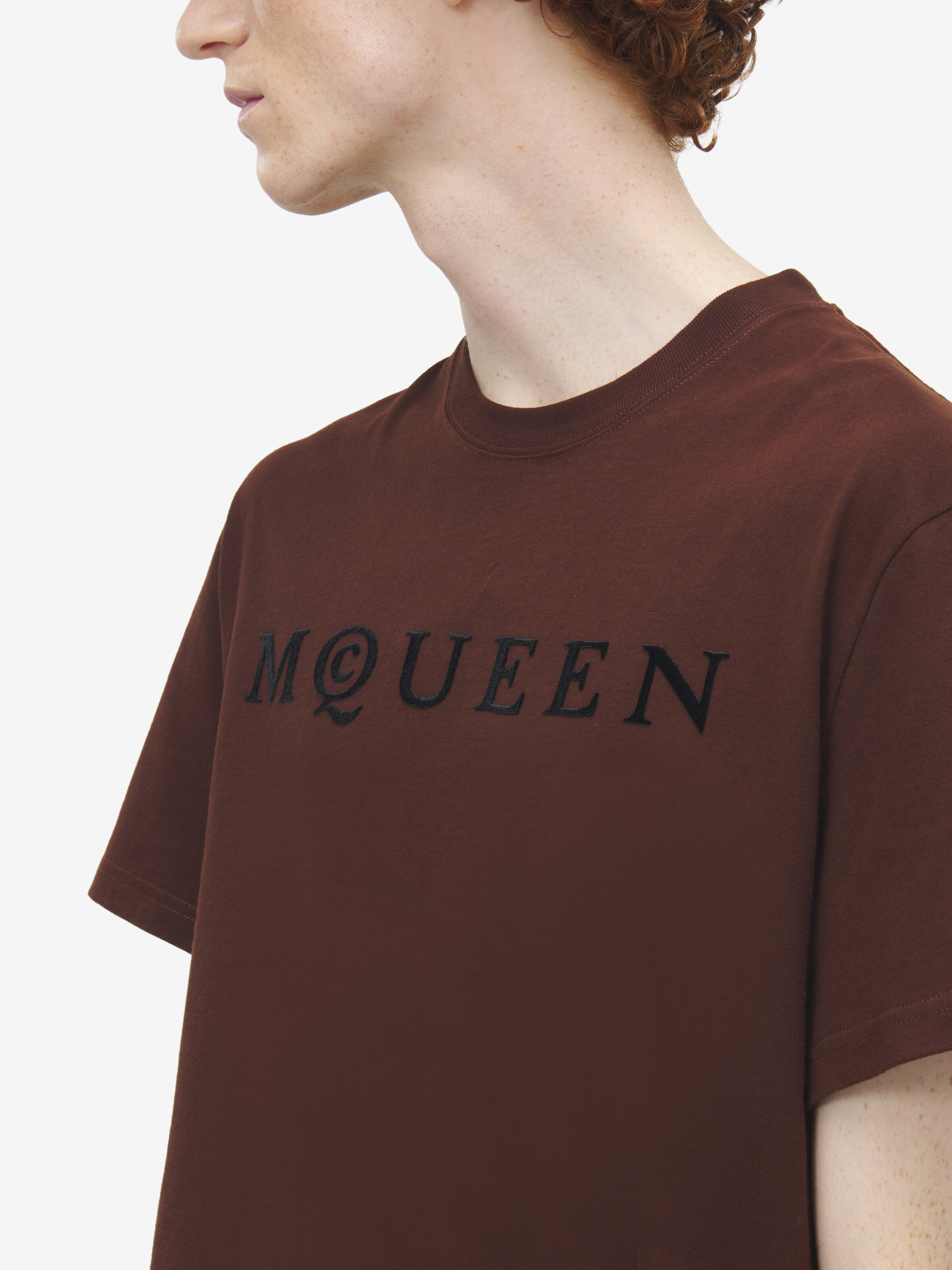 T-Shirt mit beflockten McQueen Logo für Herren in Dunkelrot in 100% Baumwolle | Alexander McQueen - image 5
