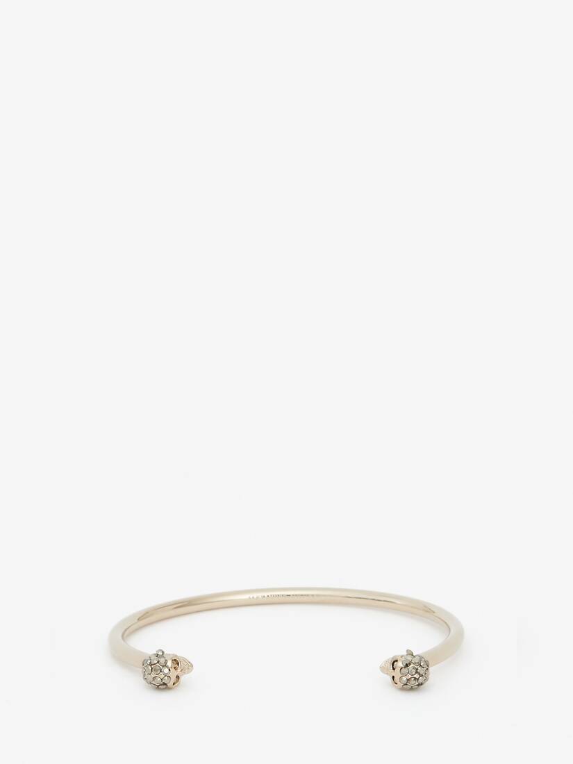 Thin Jewelled Twin skull bracelet