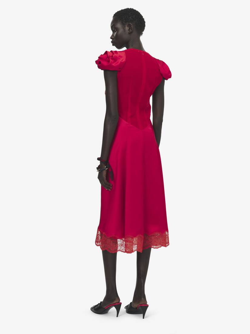 Gathered Sleeve Midi Dress | Alexander McQueen - image 4