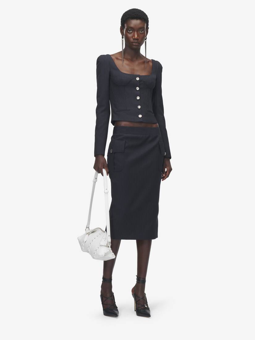 Pinstriped Fitted Jacket | Alexander McQueen - image 2
