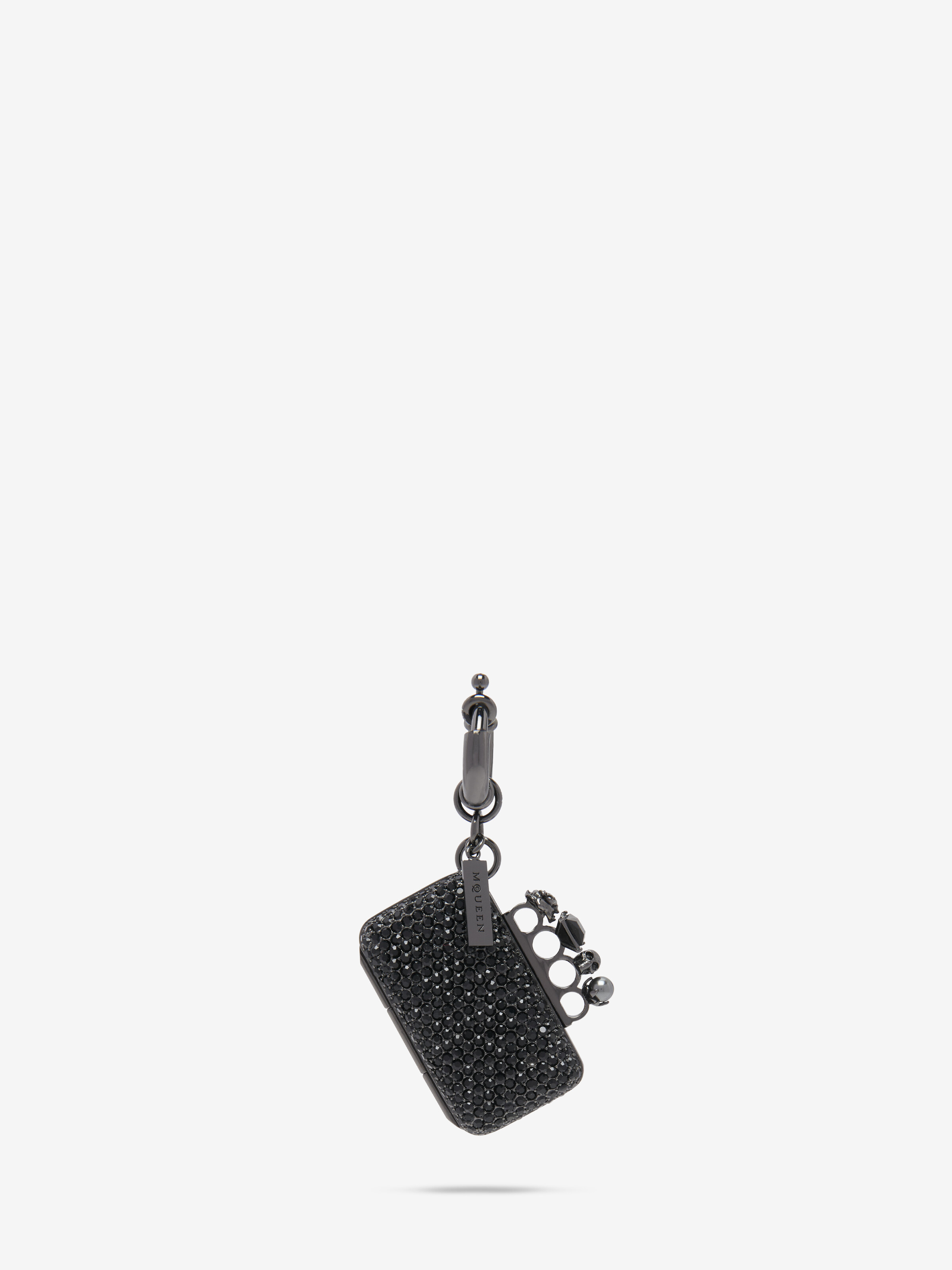 Women's Knuckle Clutch Charm in Black in Brass, Glass | Alexander McQueen - image 1