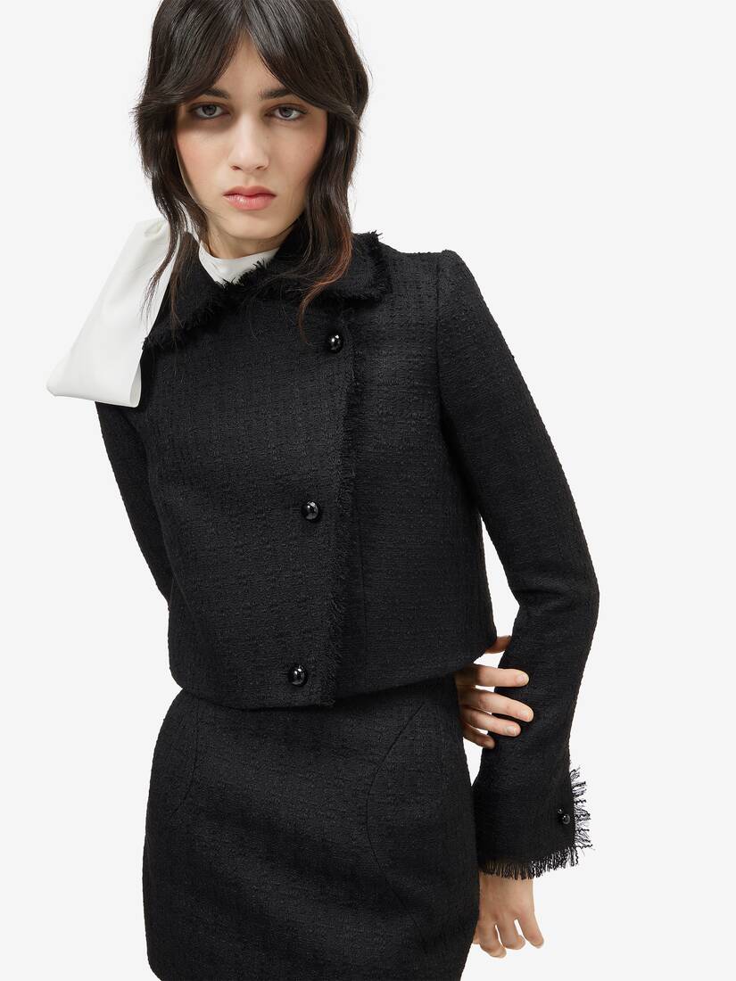 Light Tweed Cropped Jacket | Alexander McQueen - image 5