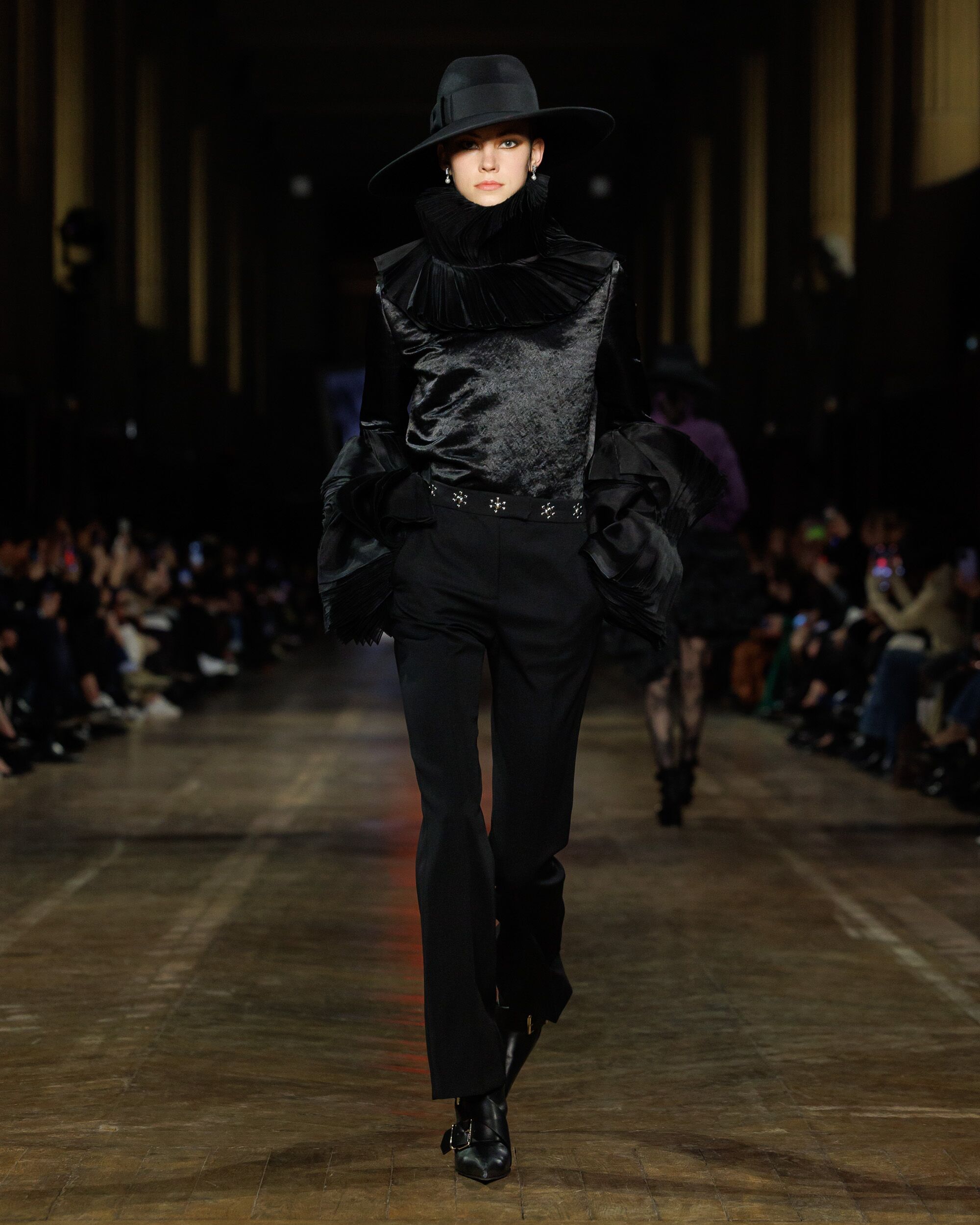 Model on runway at McQueen Autumn Winter 2025 Show