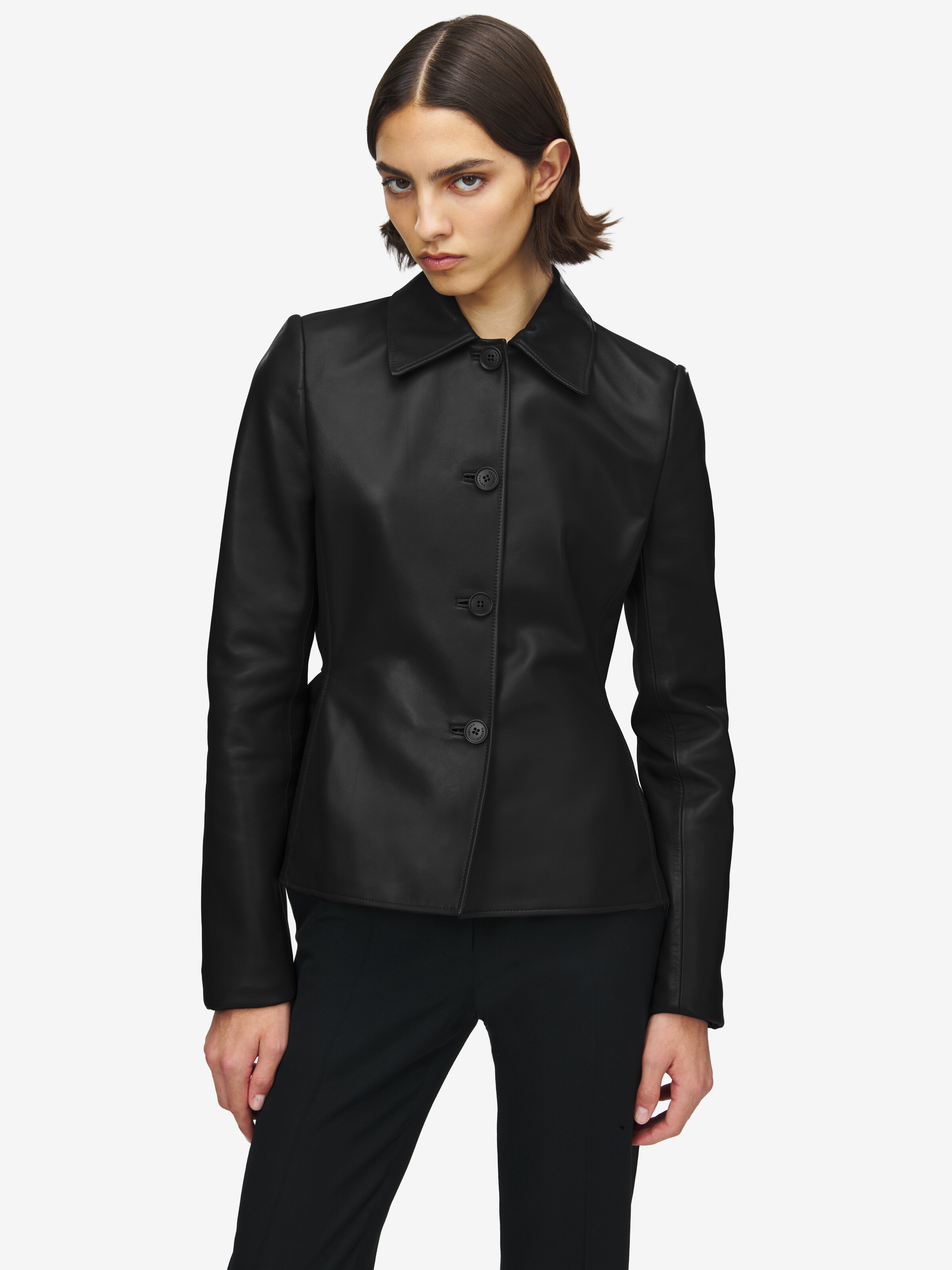 Veste à basque en cuir pour Femme en Noir in 100% Cuir d'agneau | Alexander McQueen - image 6