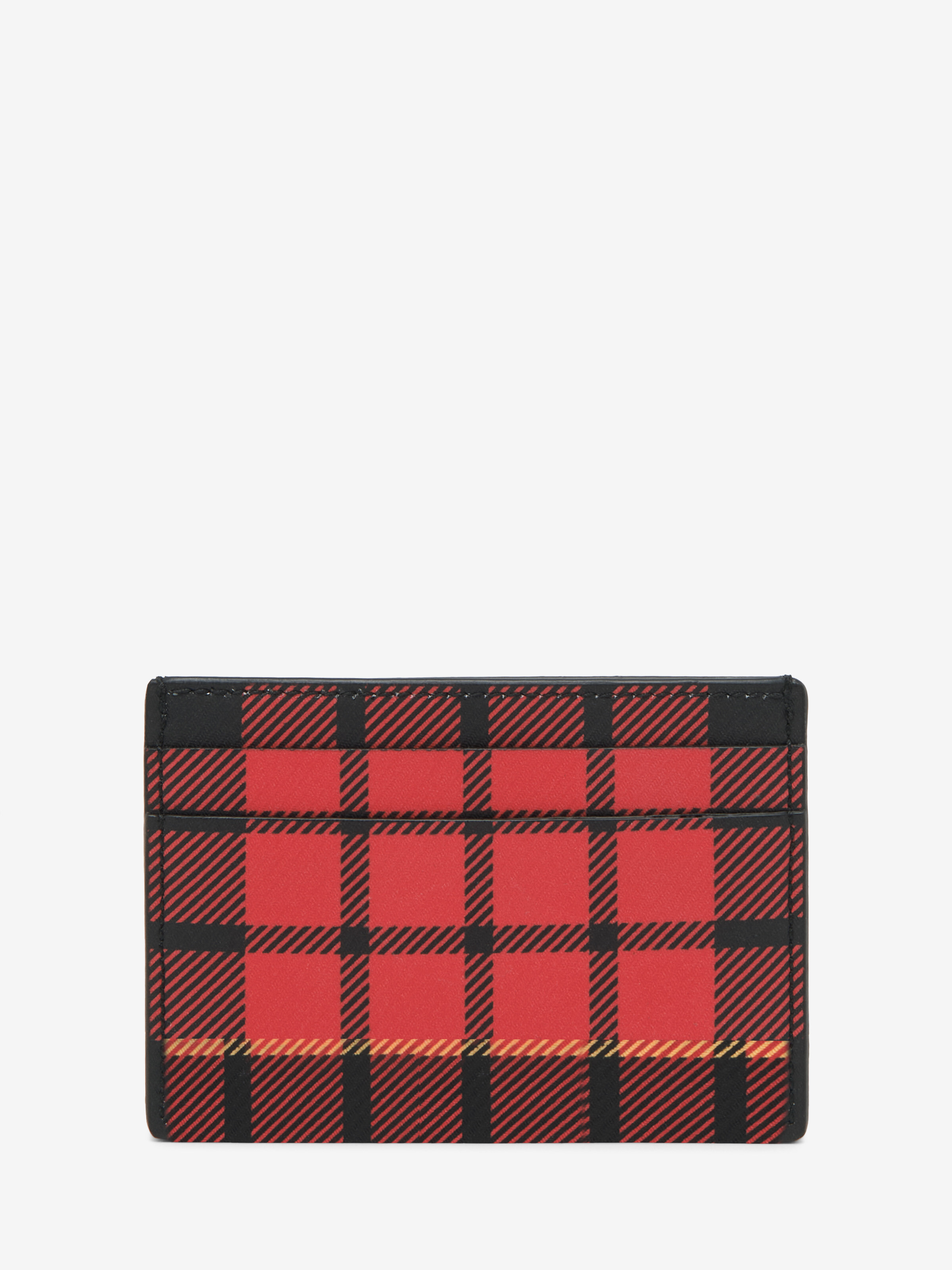 Women's Tartan Card Holder in Red/Black/Yellow in 60% Polyurethane, 40% Polyamid | Alexander McQueen - image 2
