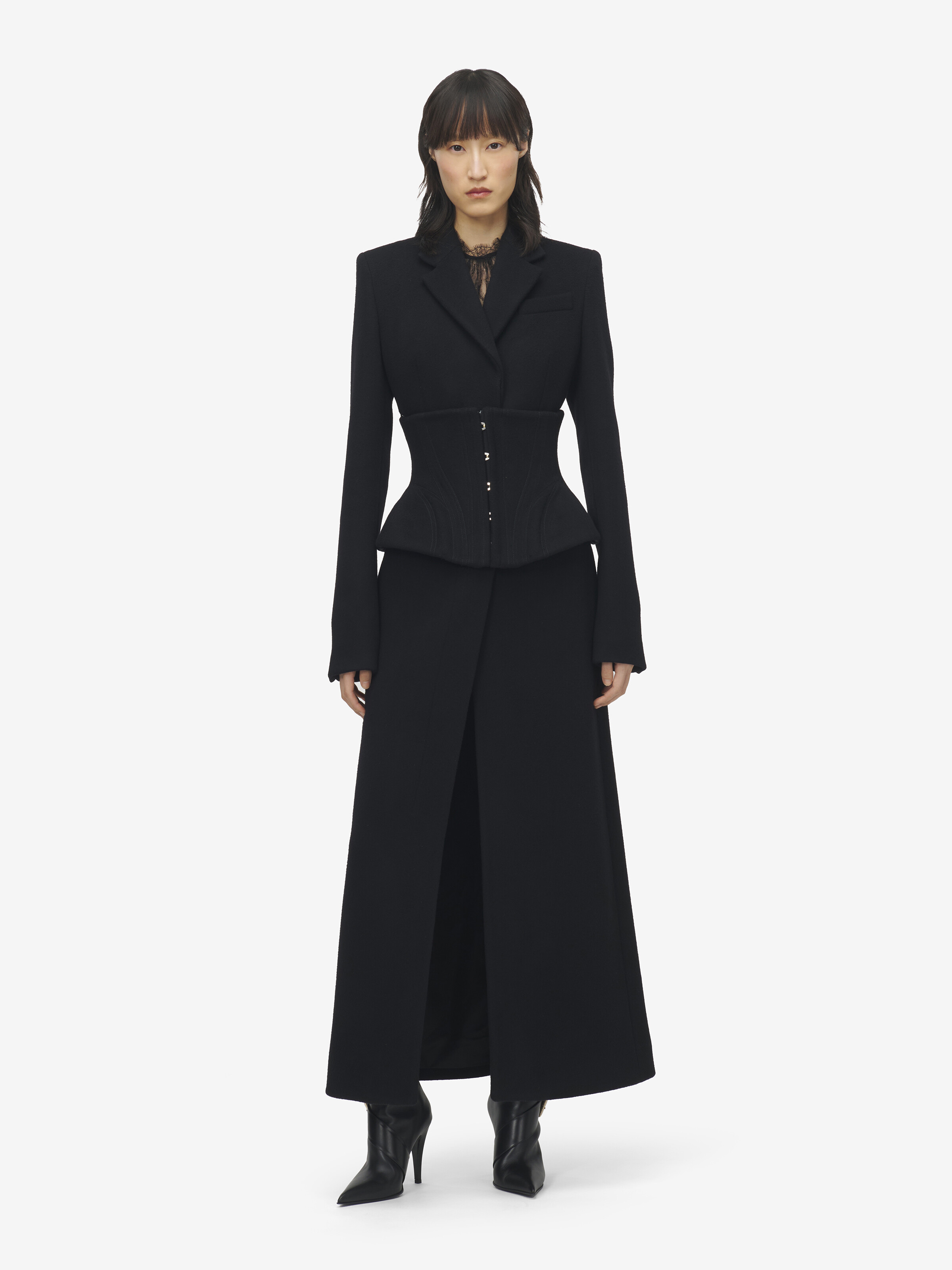 Women's Wool Cashmere Long Coat in Black in 50% Wool, 50% Cashmere | Alexander McQueen - image 1