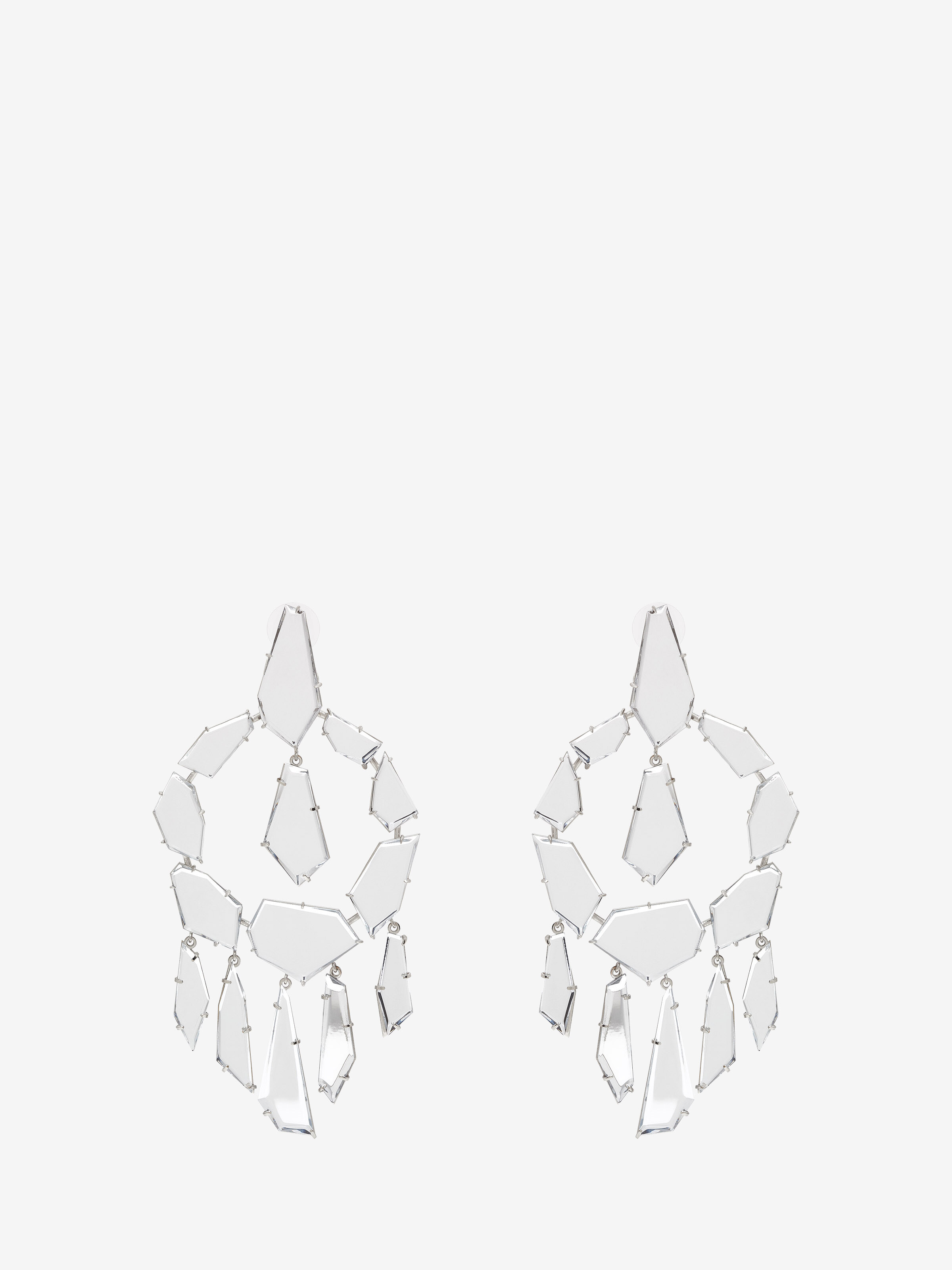 Spiegel-Ohrringe für Damen in Silber-Finish in Messing | Alexander McQueen - image 1