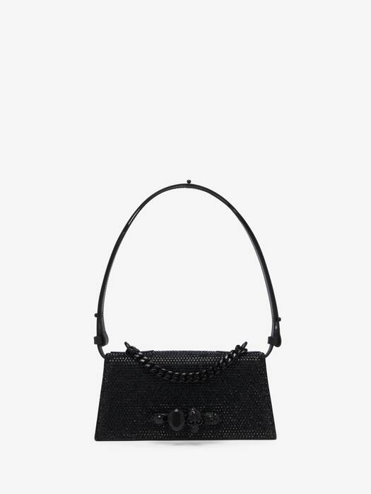 Women's Jewelled Shoulder Mini in Black | McQueen US