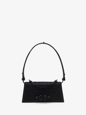 Women's Jewelled Shoulder Mini in Black | McQueen US