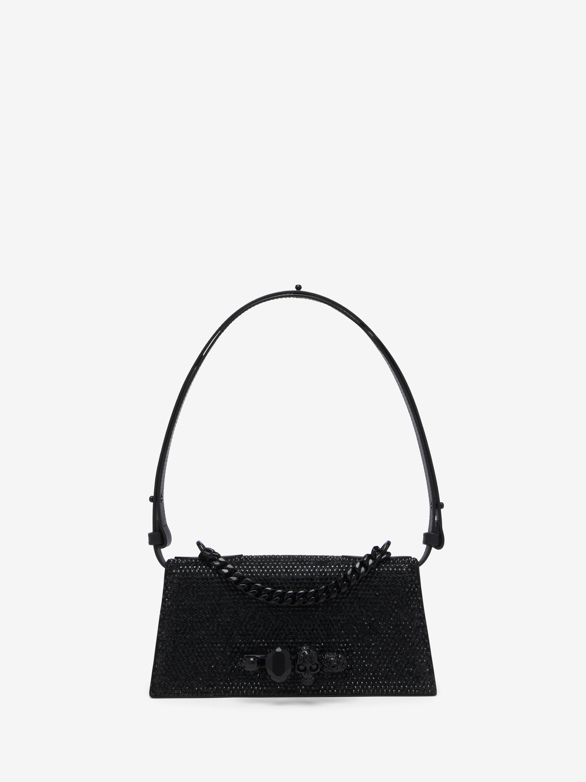 Women's Jewelled Shoulder Mini in Black in Calf Leather | Alexander McQueen - image 1
