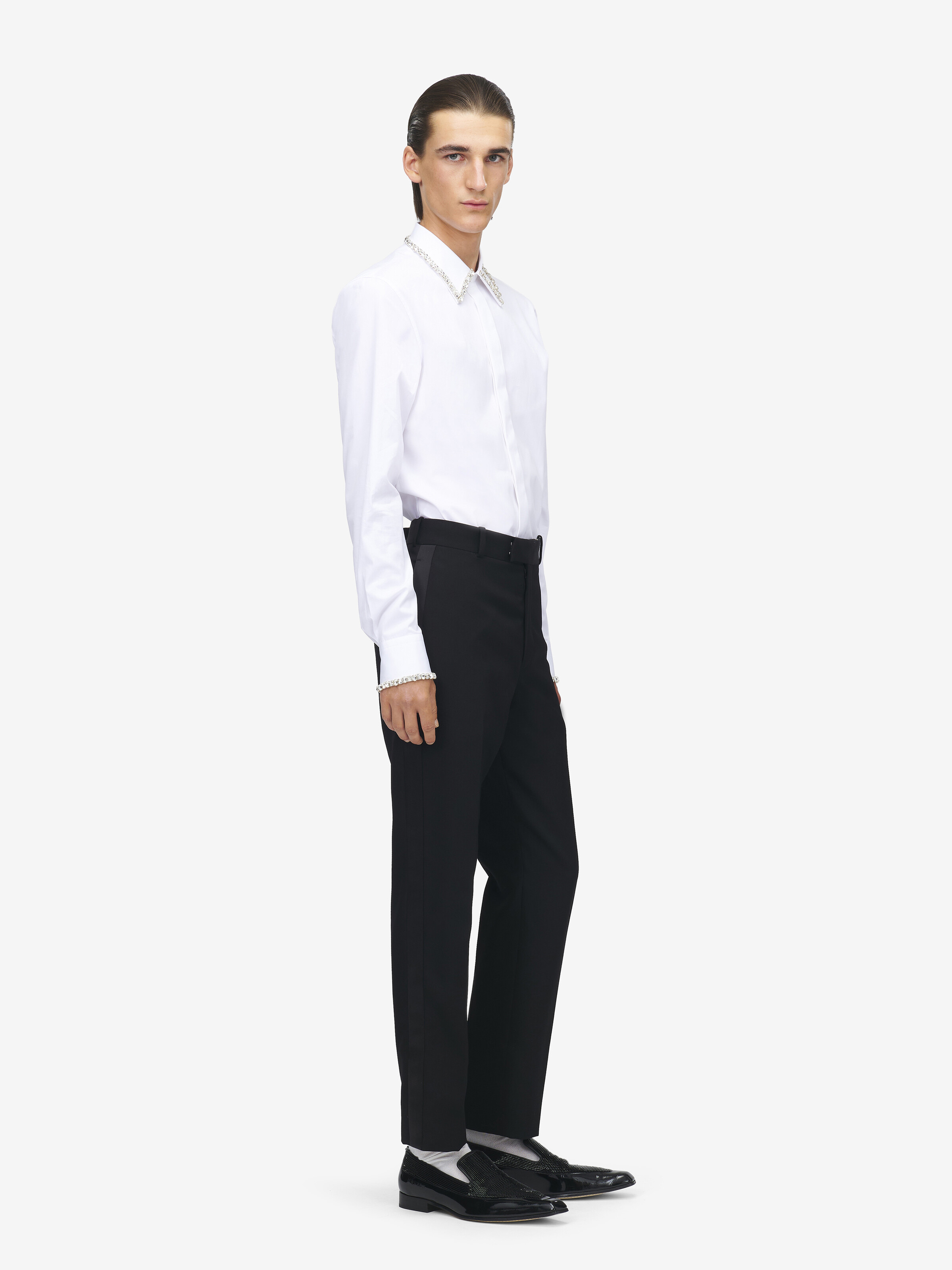 Pantalon de Smoking pour Homme en Noir in 100% Laine | Alexander McQueen - image 3