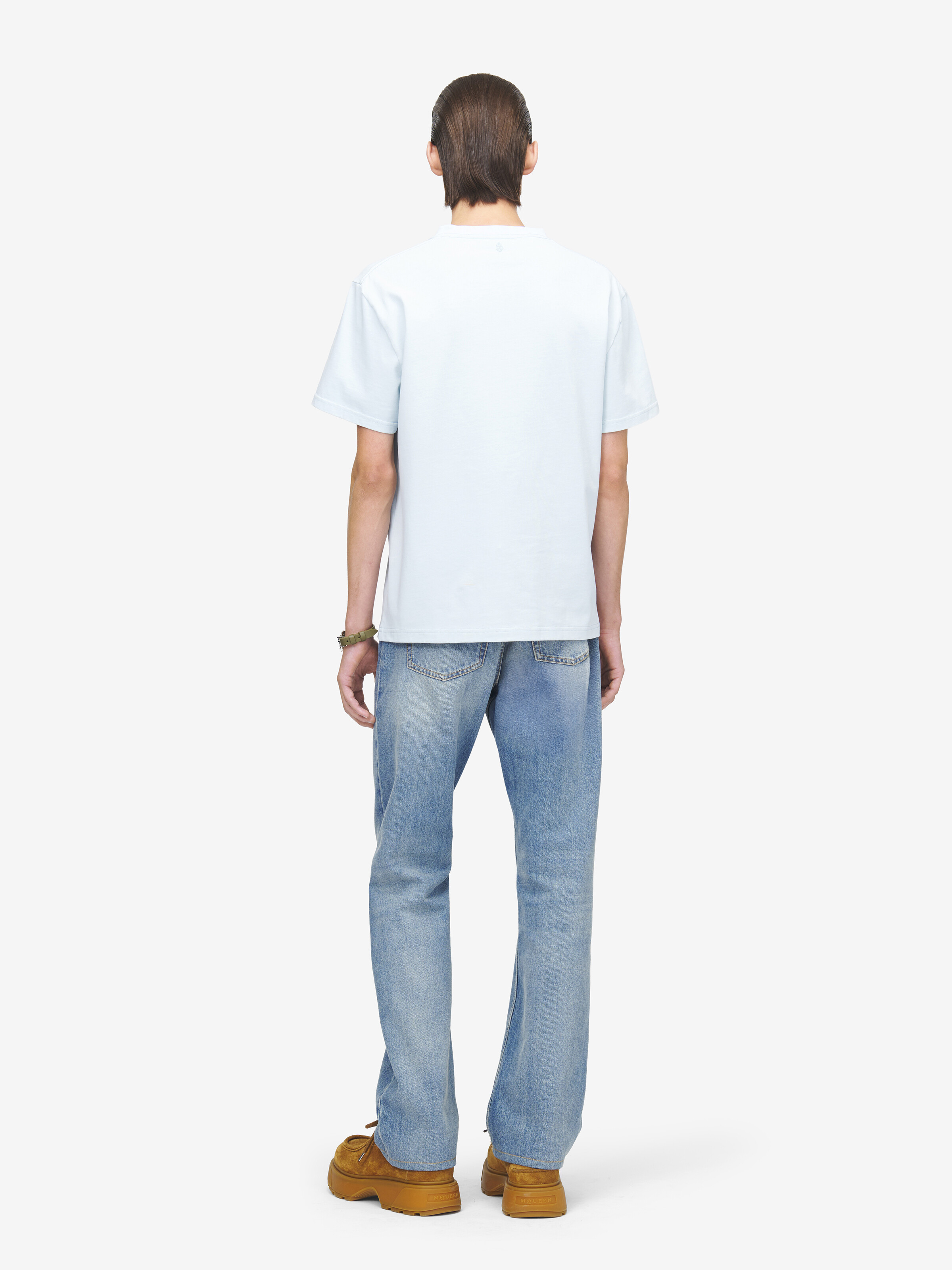 Men's McQueen Poppy T-shirt in Light Blue in 100% Cotton | Alexander McQueen - image 5