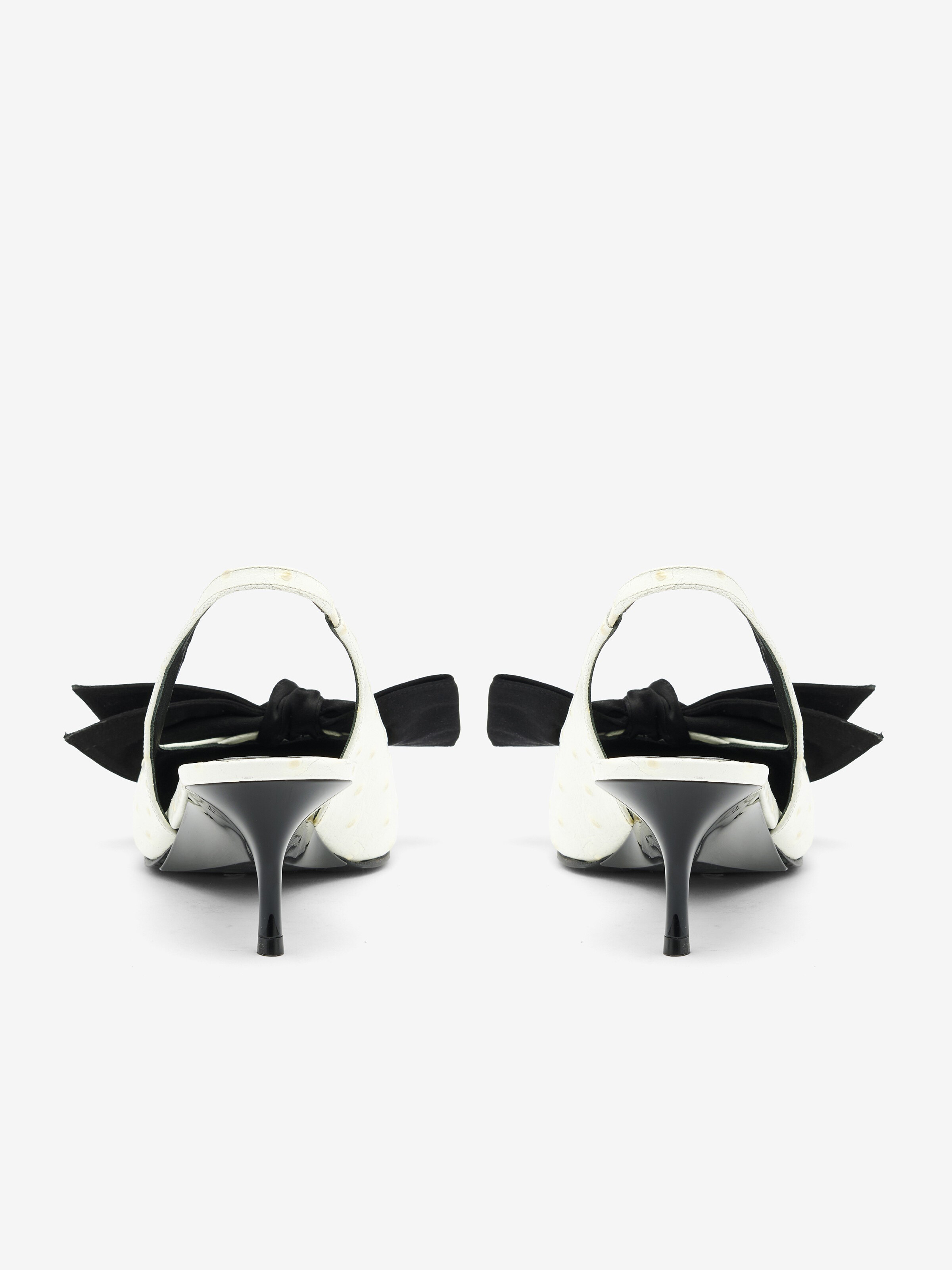 Women's Koko Slingback in White/Black in Calf Leather | Alexander McQueen - image 4