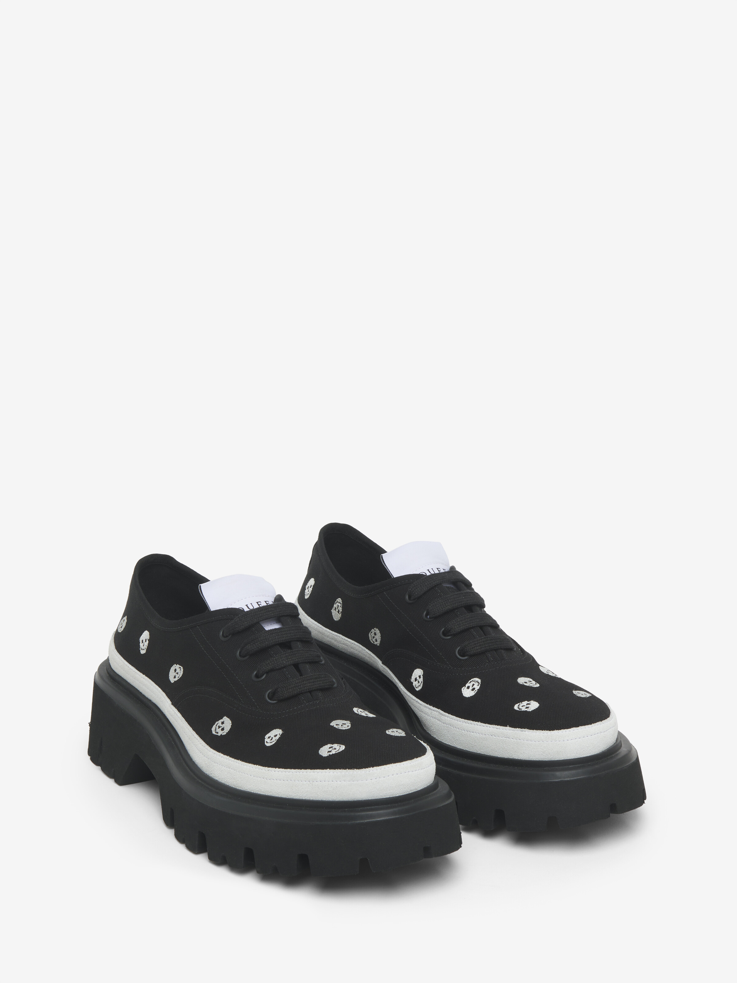 Men's Ollie Sneaker in Black/White in 100% Cotton | Alexander McQueen - image 2