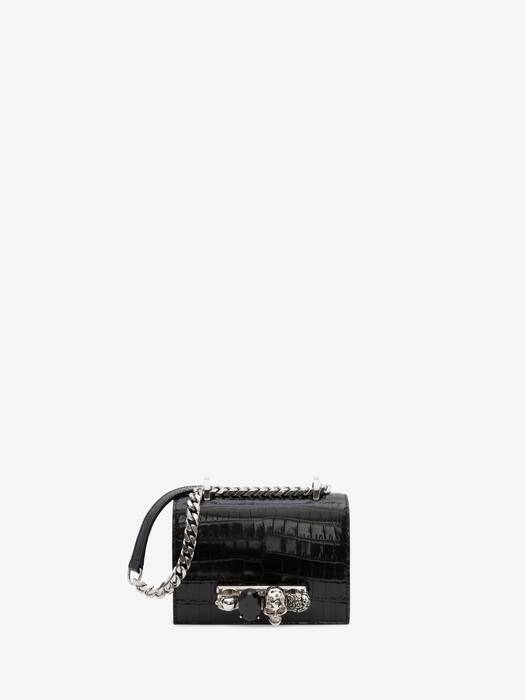 ショルダーバッグ・ポシェット Alexander Mcqueen Black Leather Mini Satchel Crossbody Bag Women's Mini Jewelled Satchel in Black | Alexander McQueen US