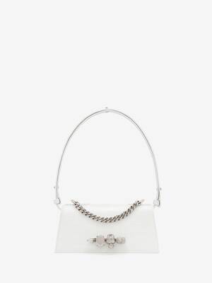 Women's Jewelled Shoulder Mini in White | McQueen US