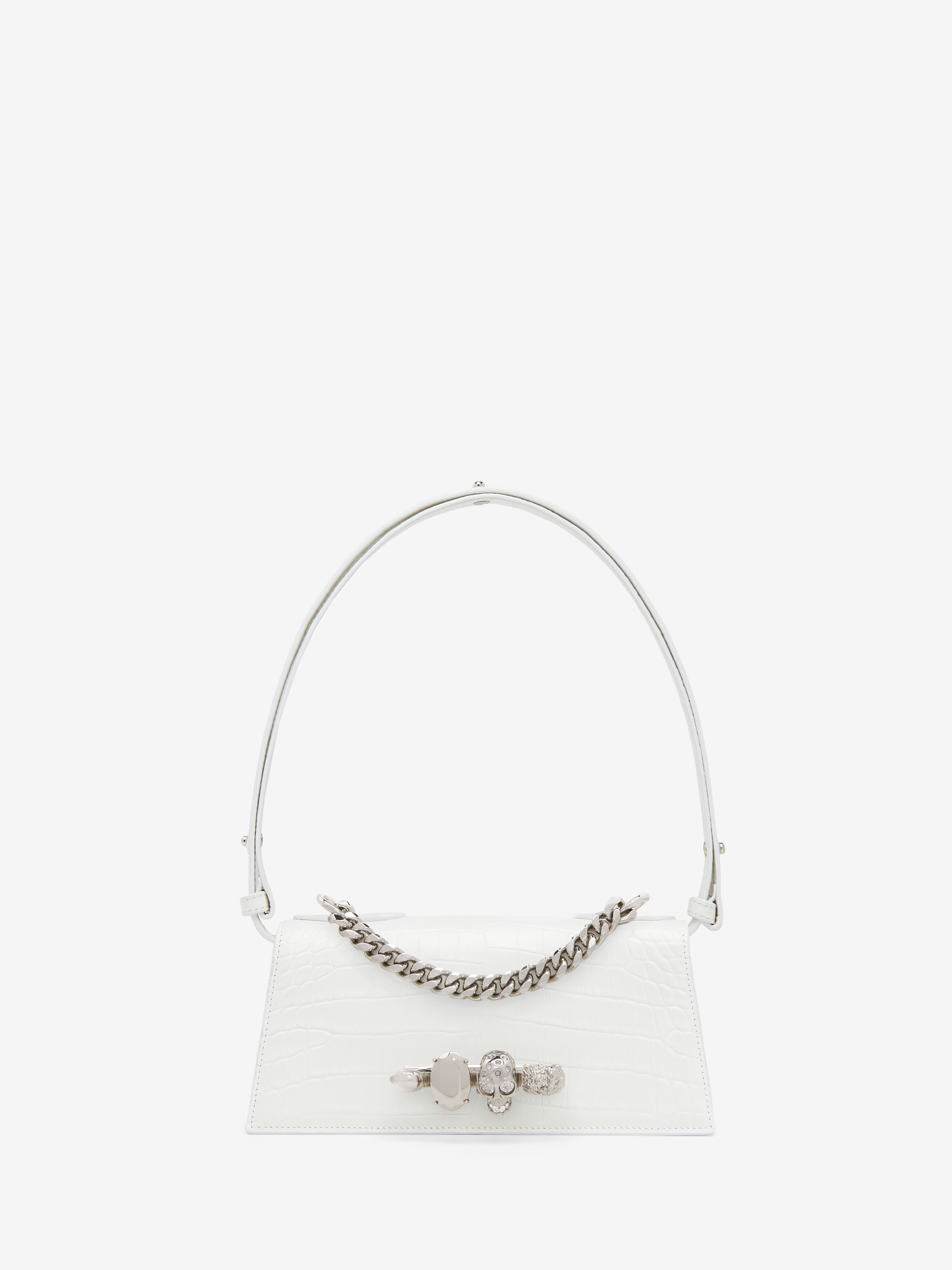 Women's Jewelled Shoulder Mini in White in 100% Calf Leather | Alexander McQueen - image 1