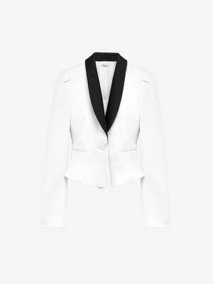 Alexander McQueen パワーショルダージャケット　ホワイト　40 Alexander McQueen パワーショルダージャケット ホワイト 40