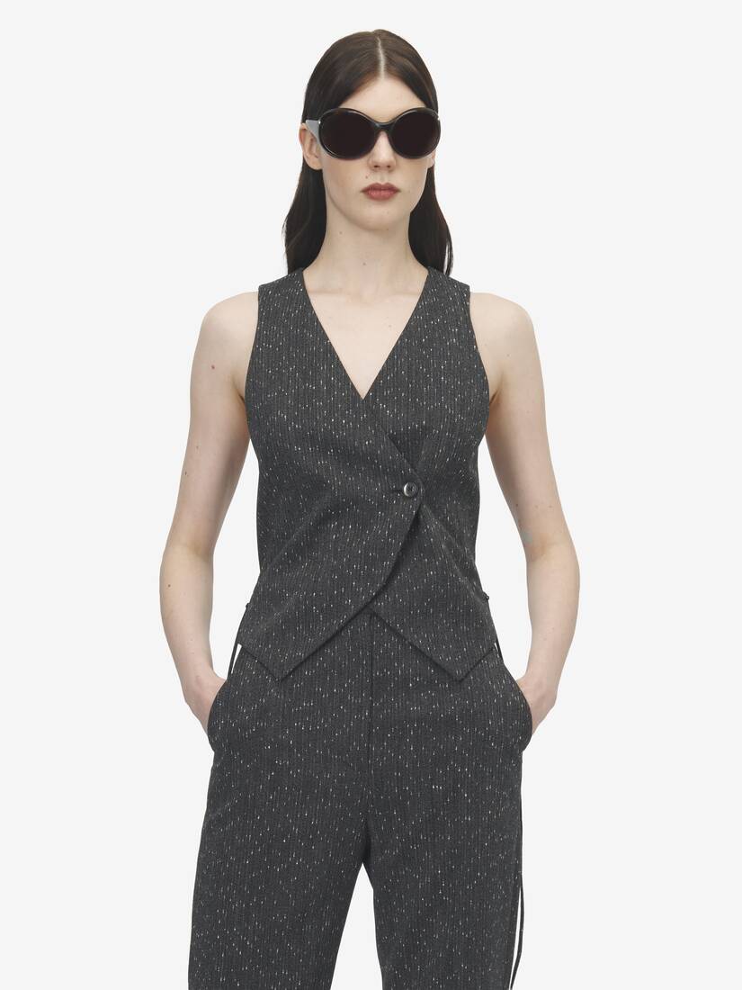 Gilet à corset lacé, à motif rayé moucheté | Alexander McQueen - image 6