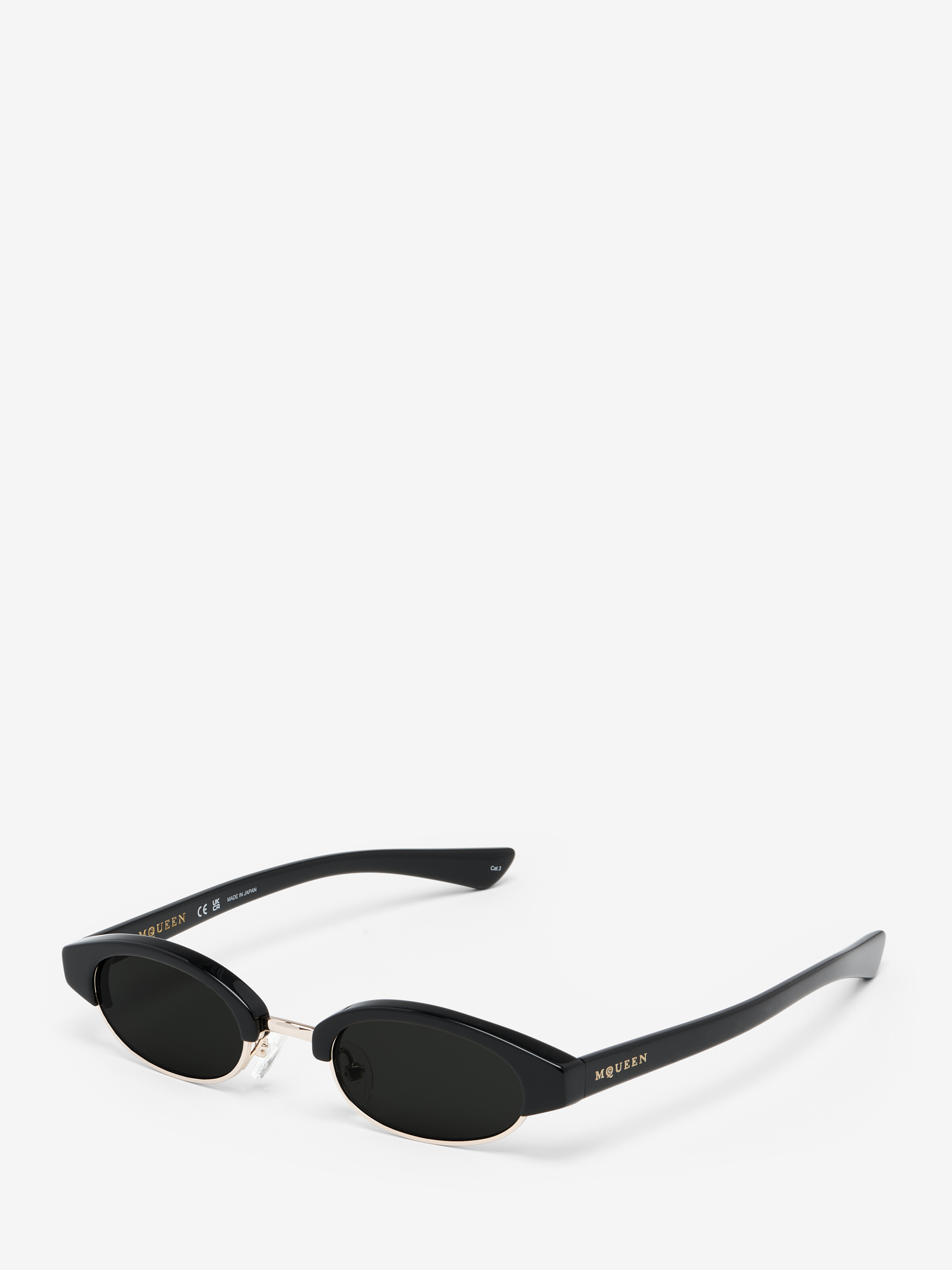 McQueen Ellipse Sunglasses in Black/Smoke in Recycle Acetate & Bio Nylon Lens | Alexander McQueen - image 2