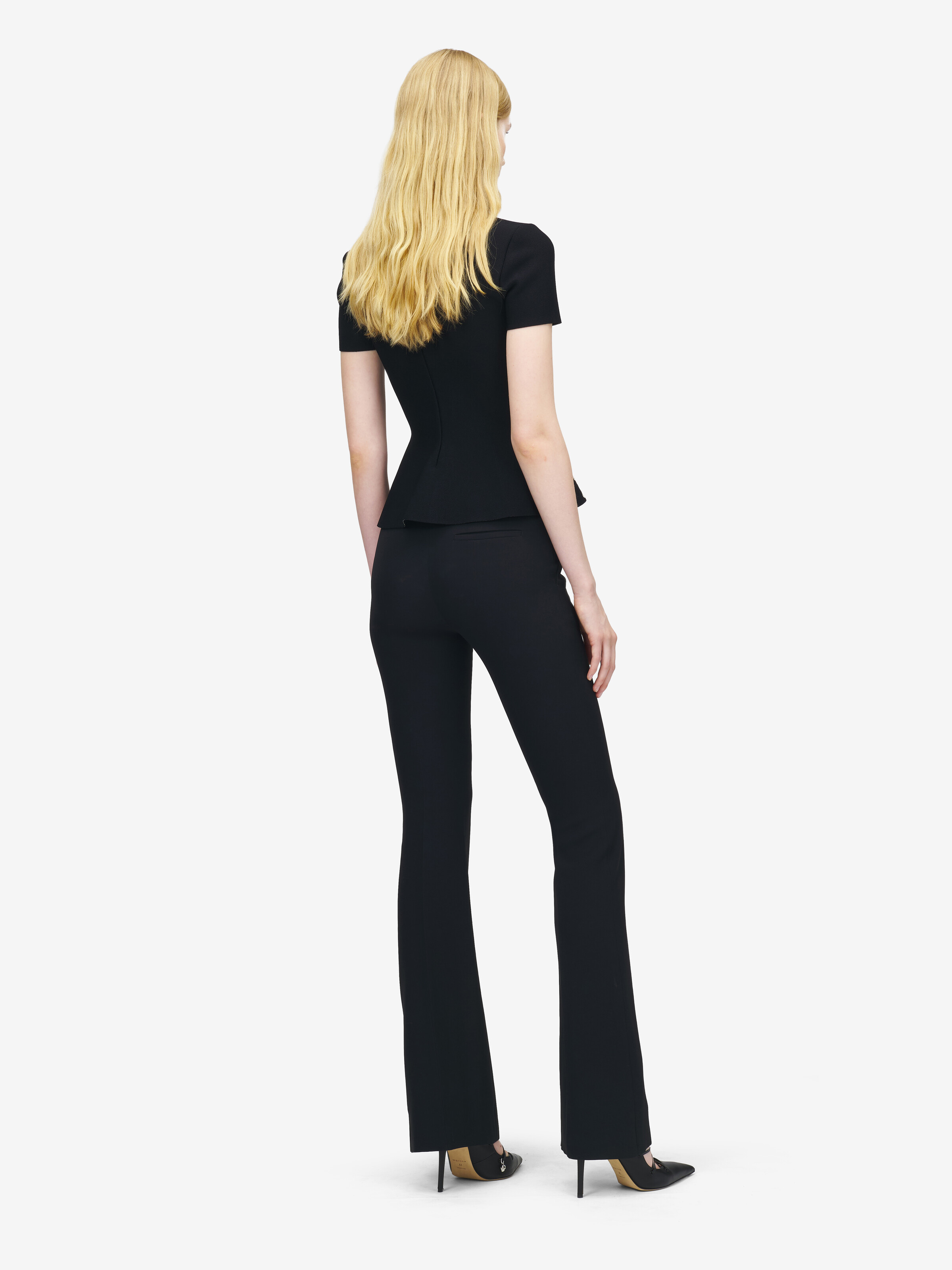 Schößchen-Top mit Rippenstickerei aus Spitze Damen für Schwarz in 84% Viscose, 14% Polyester, 2% Metallic-Polyester | Alexander McQueen - image 5