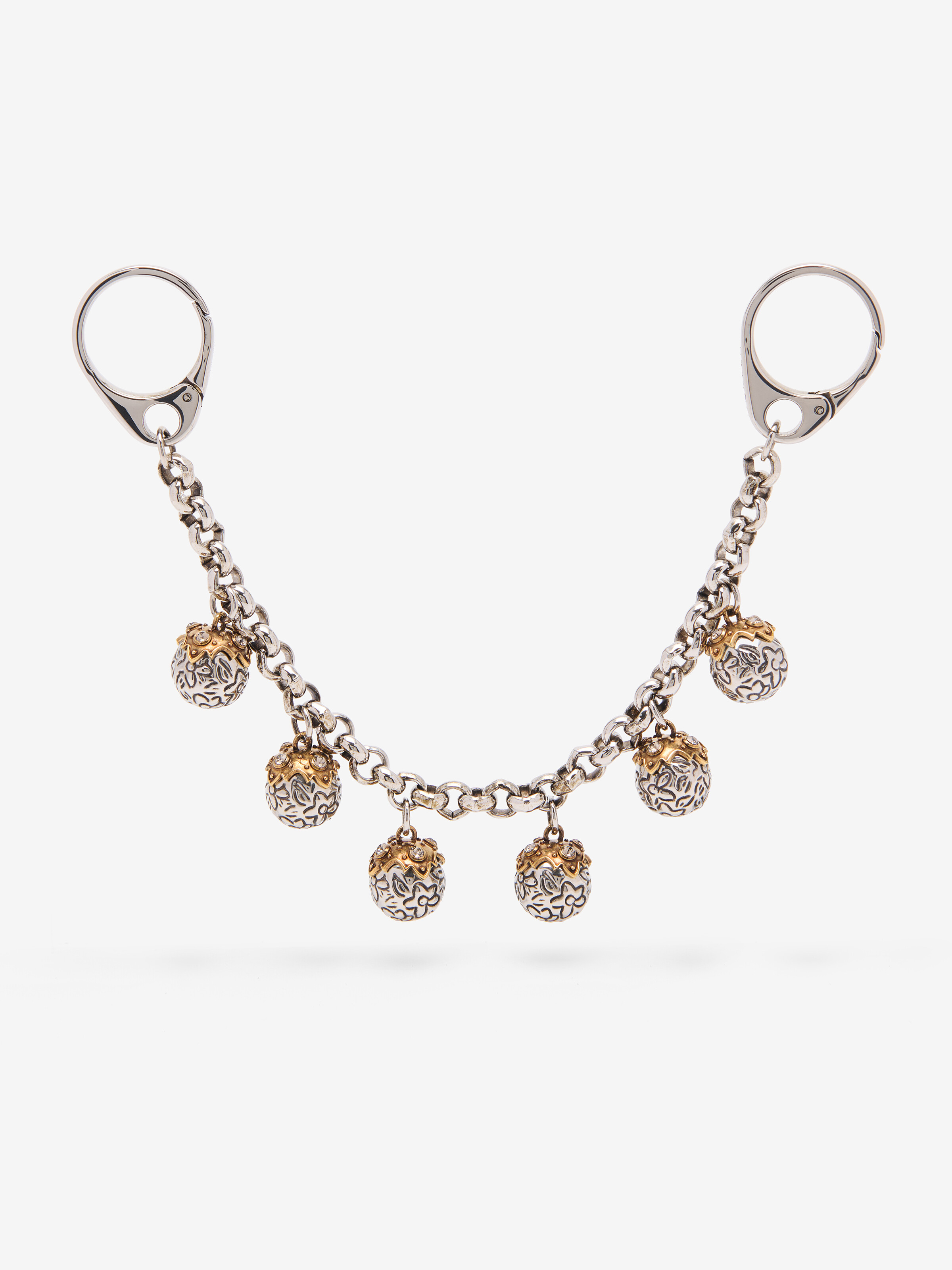 Women's Heirloom Chain Charm in Silver-finish in Brass | Alexander McQueen - image 1