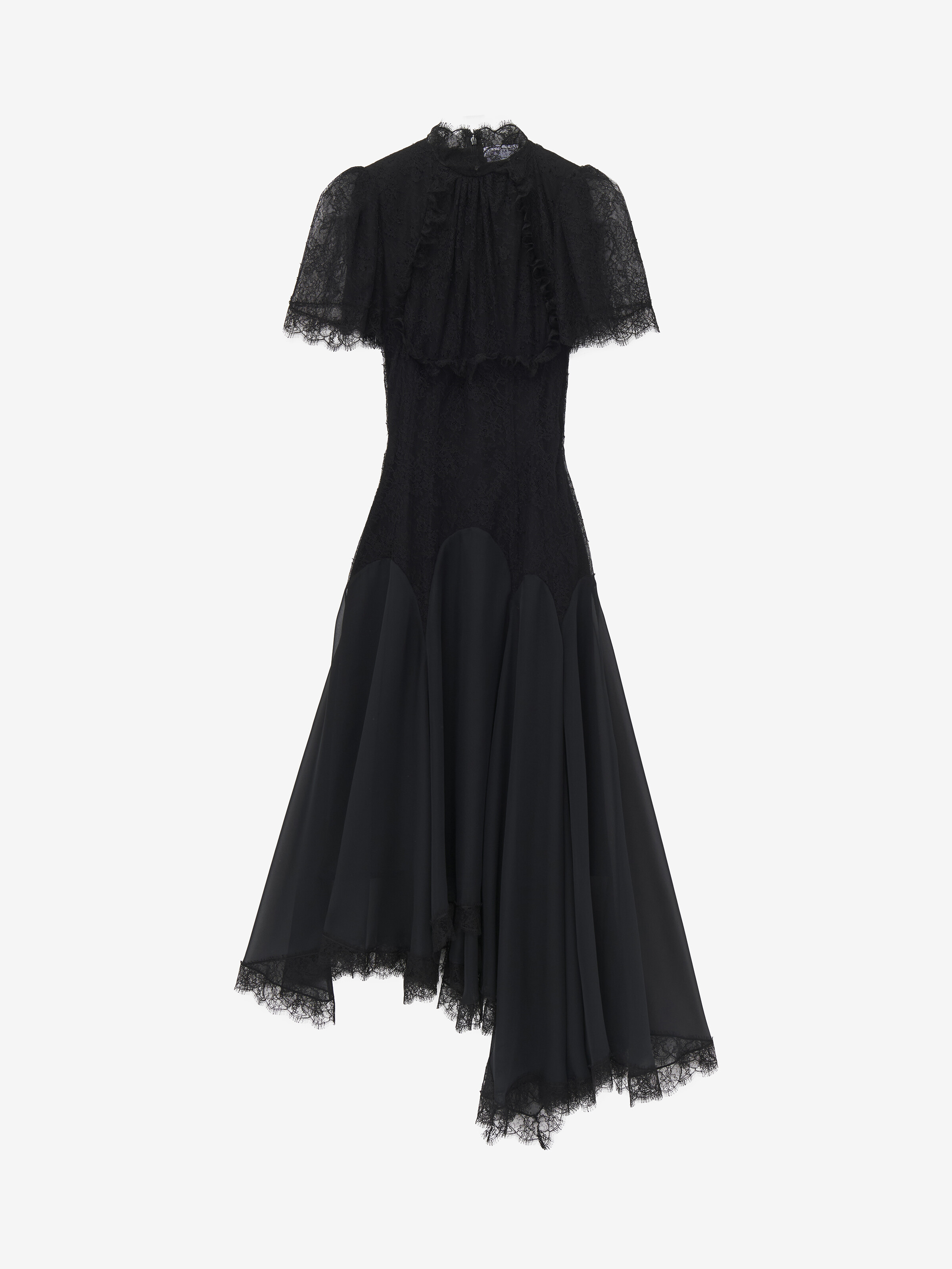 Women's Floral Lace Evening Dress in Black in 61% Polyamide, 39% Viscose | Alexander McQueen - image 1