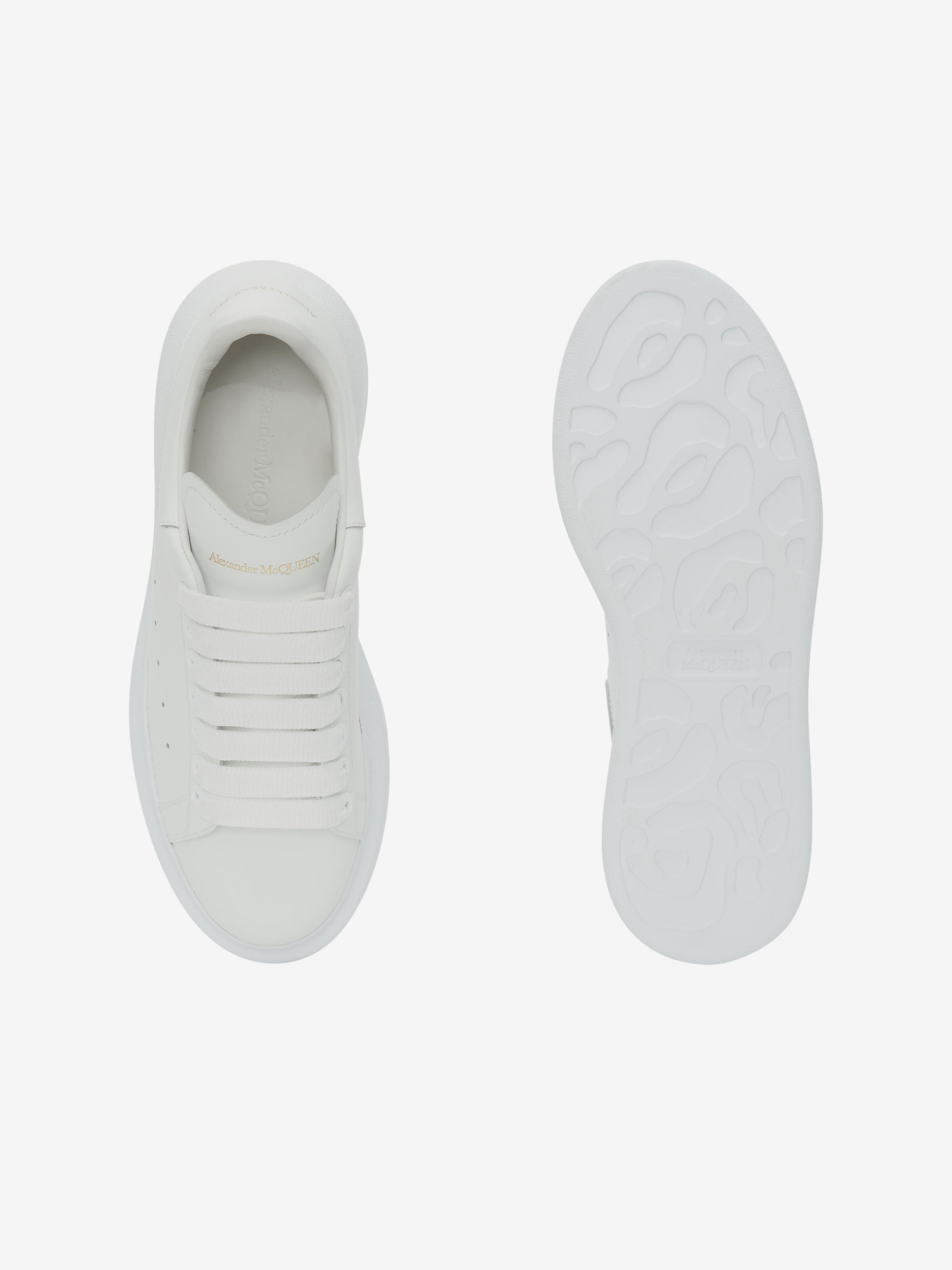 Women's Oversized Sneaker in White in Calf Leather | Alexander McQueen - image 3