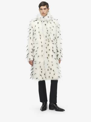 Men's Shearling Coat in White | Alexander McQueen US