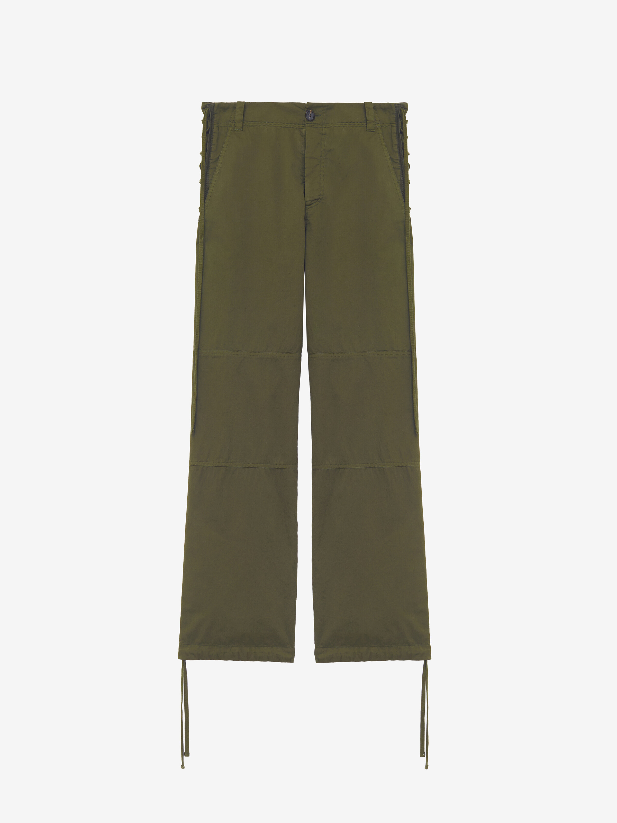 Men's Lace-Up Trousers in Green in 100% Cotton | Alexander McQueen - image 1