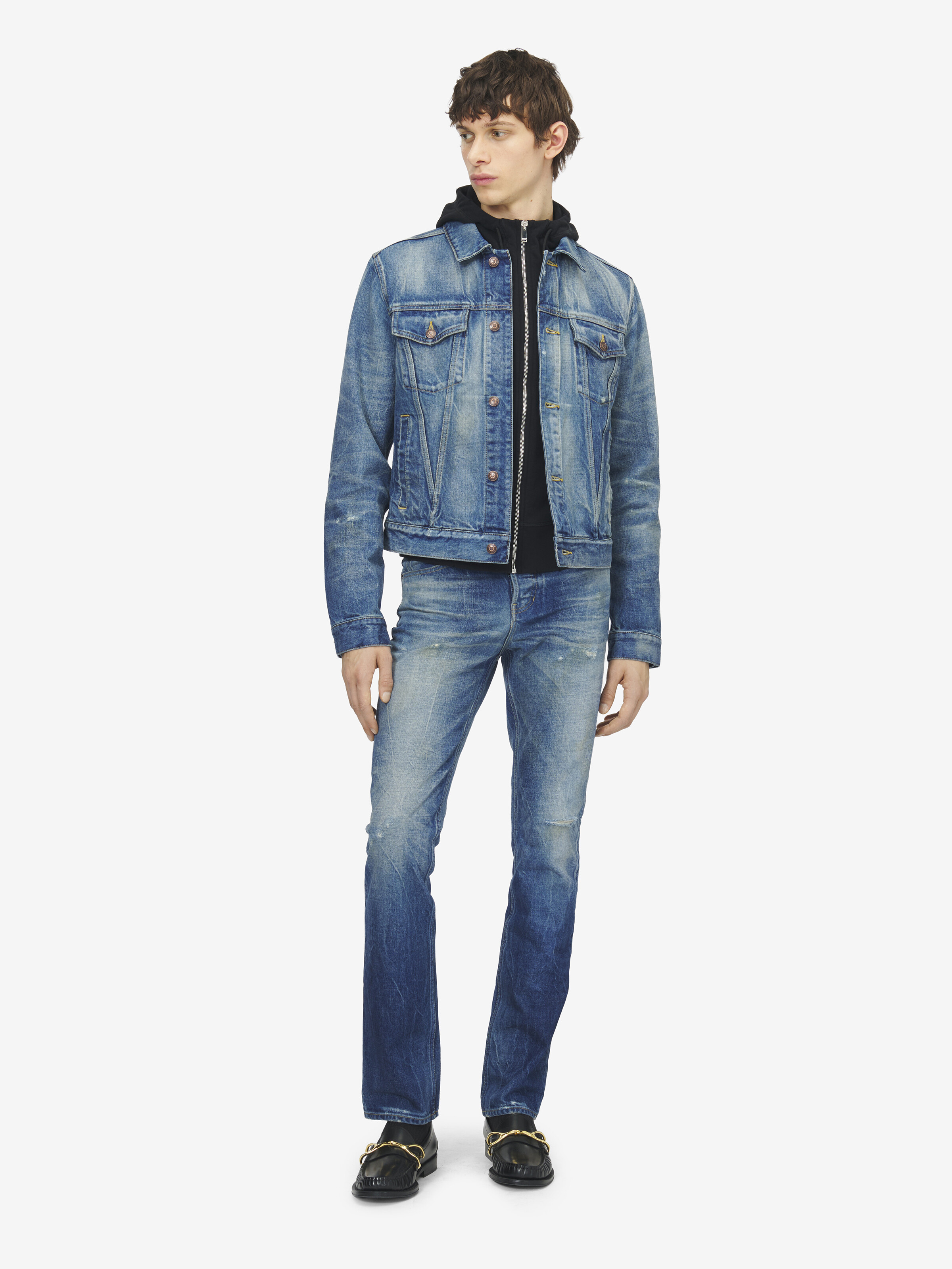 Men's Straight Leg Jeans in Washed Blue in 100% Cotton | Alexander McQueen - image 2