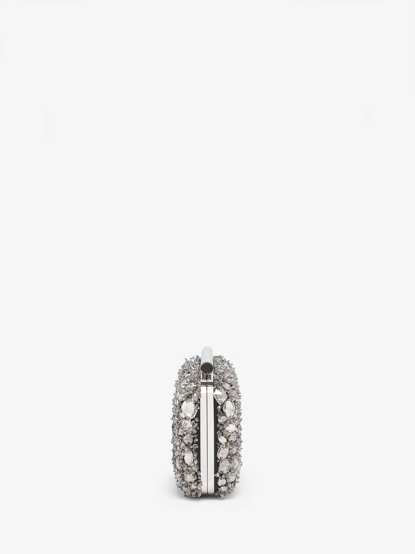 Crystal Embroidery T-Bar Box Clutch