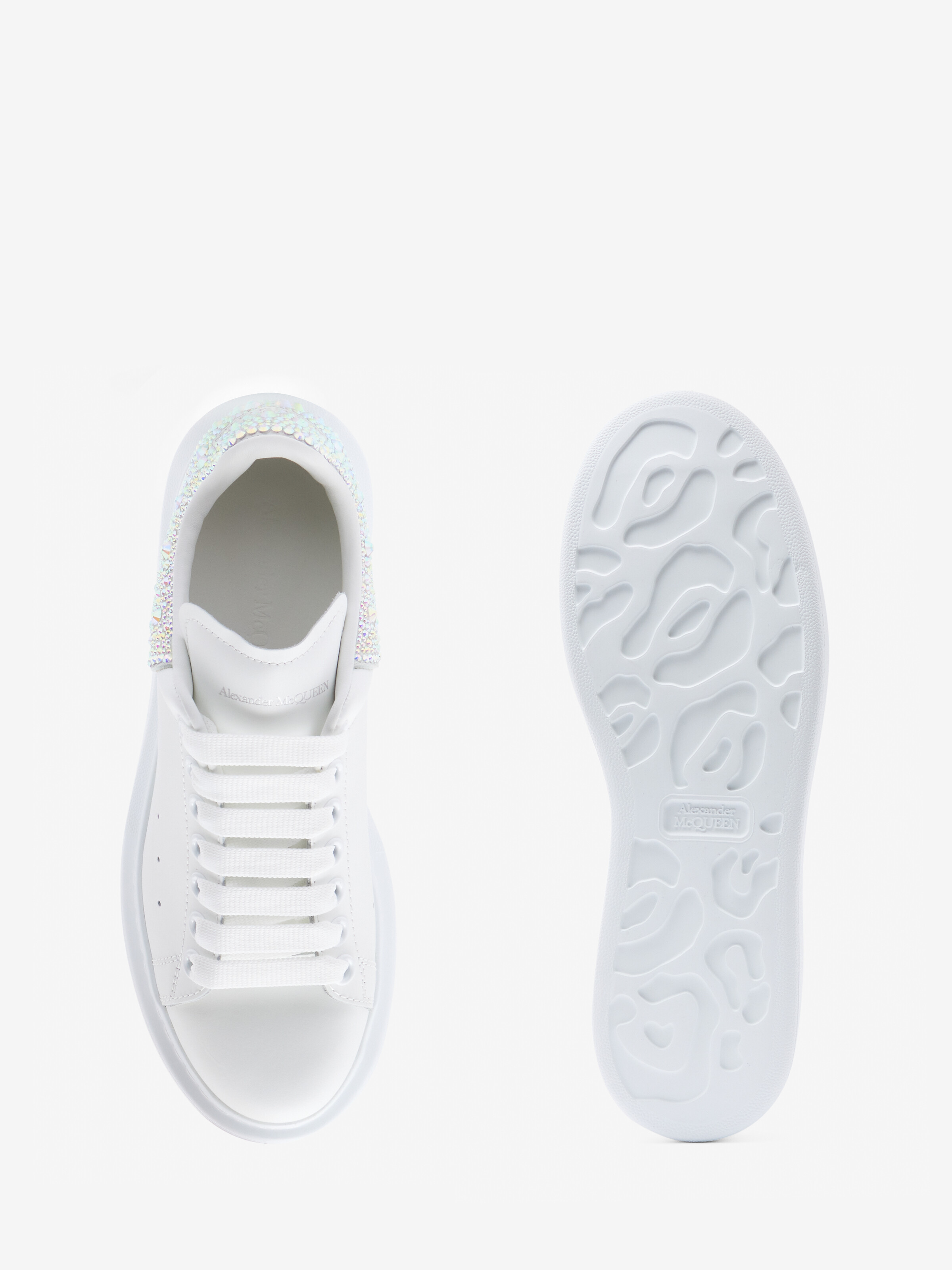 Sneakers Oversize pour Femme en Blanc/Argent in 100% Cuir de veau | Alexander McQueen - image 4