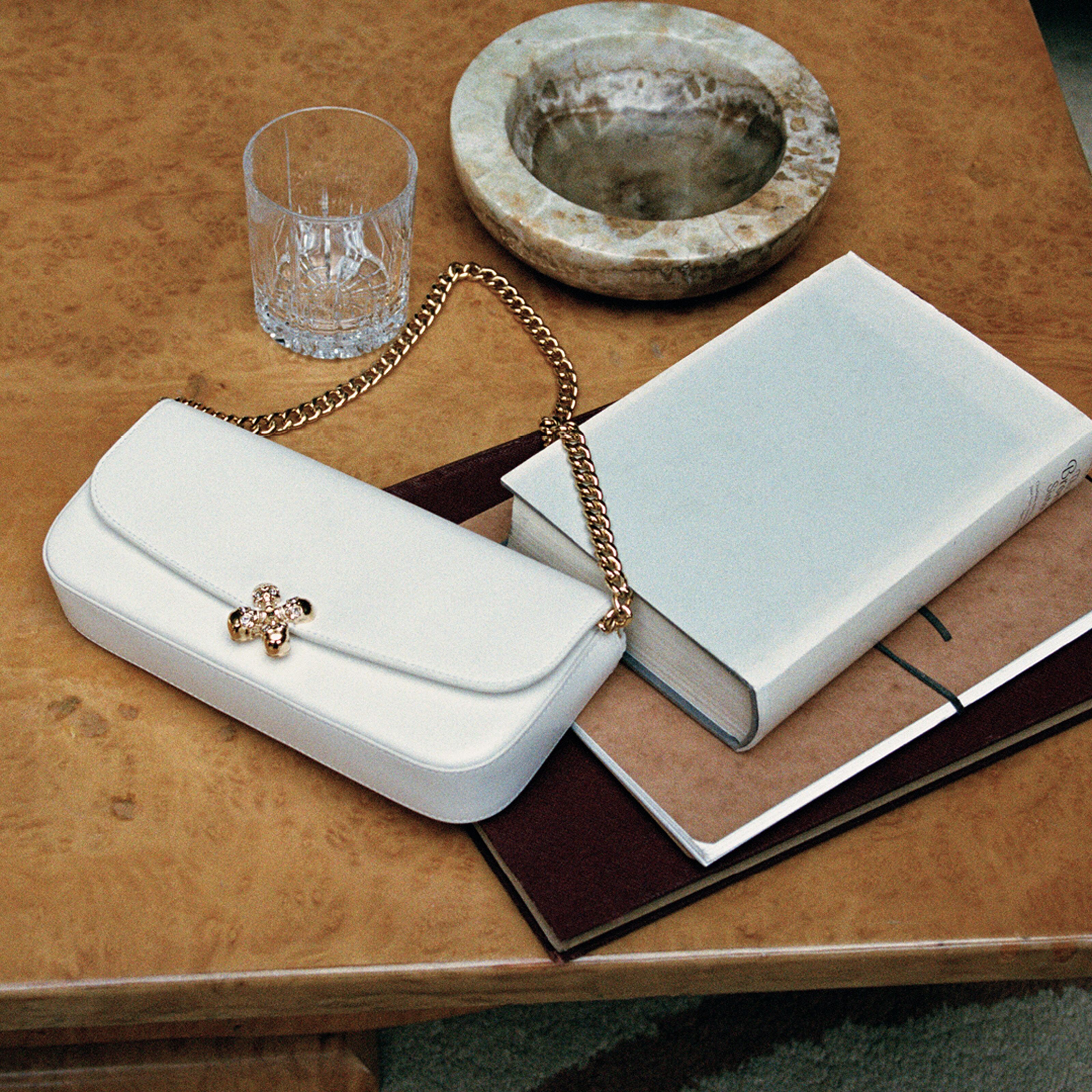 Alexander McQueen Skull Flower Bag in ivory