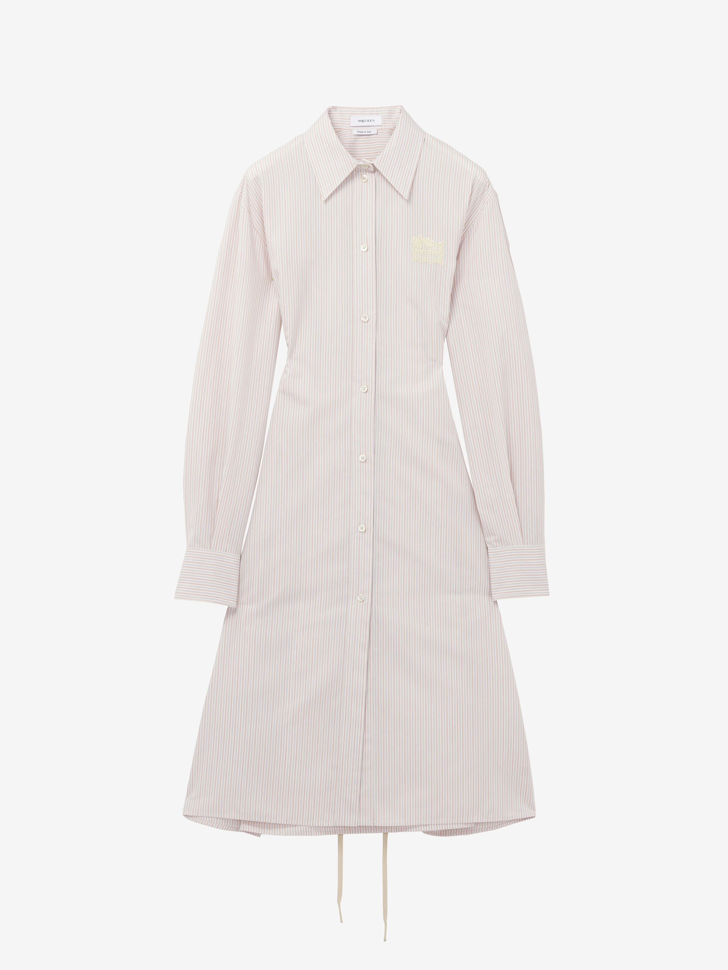 Nadelstreifen-Busenkleid für Damen in Elfenbein/Pink in 82% Baumwolle, 18% Seide | Alexander McQueen - image 1