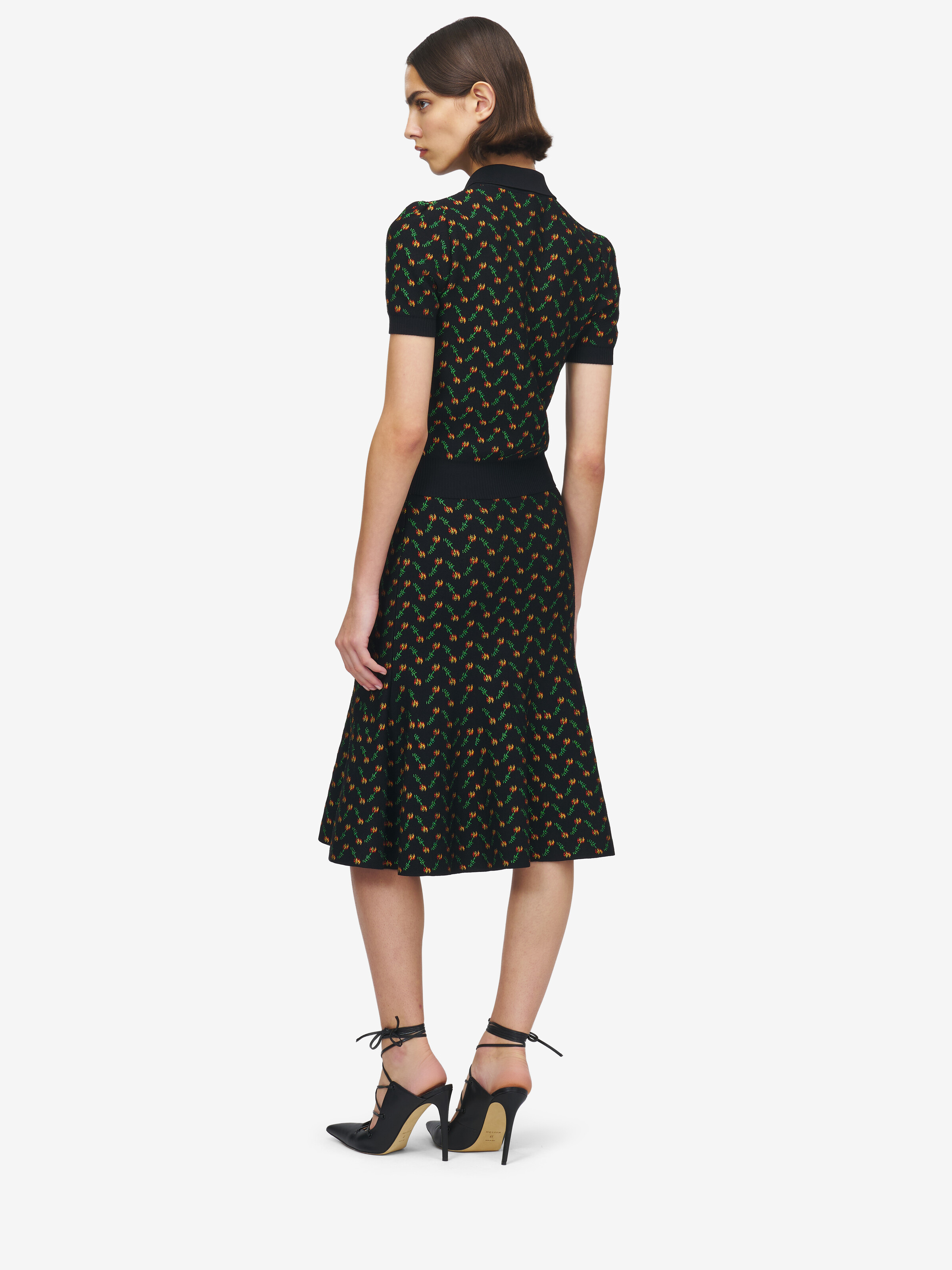 Blumen-Jacquard-Poloshirt