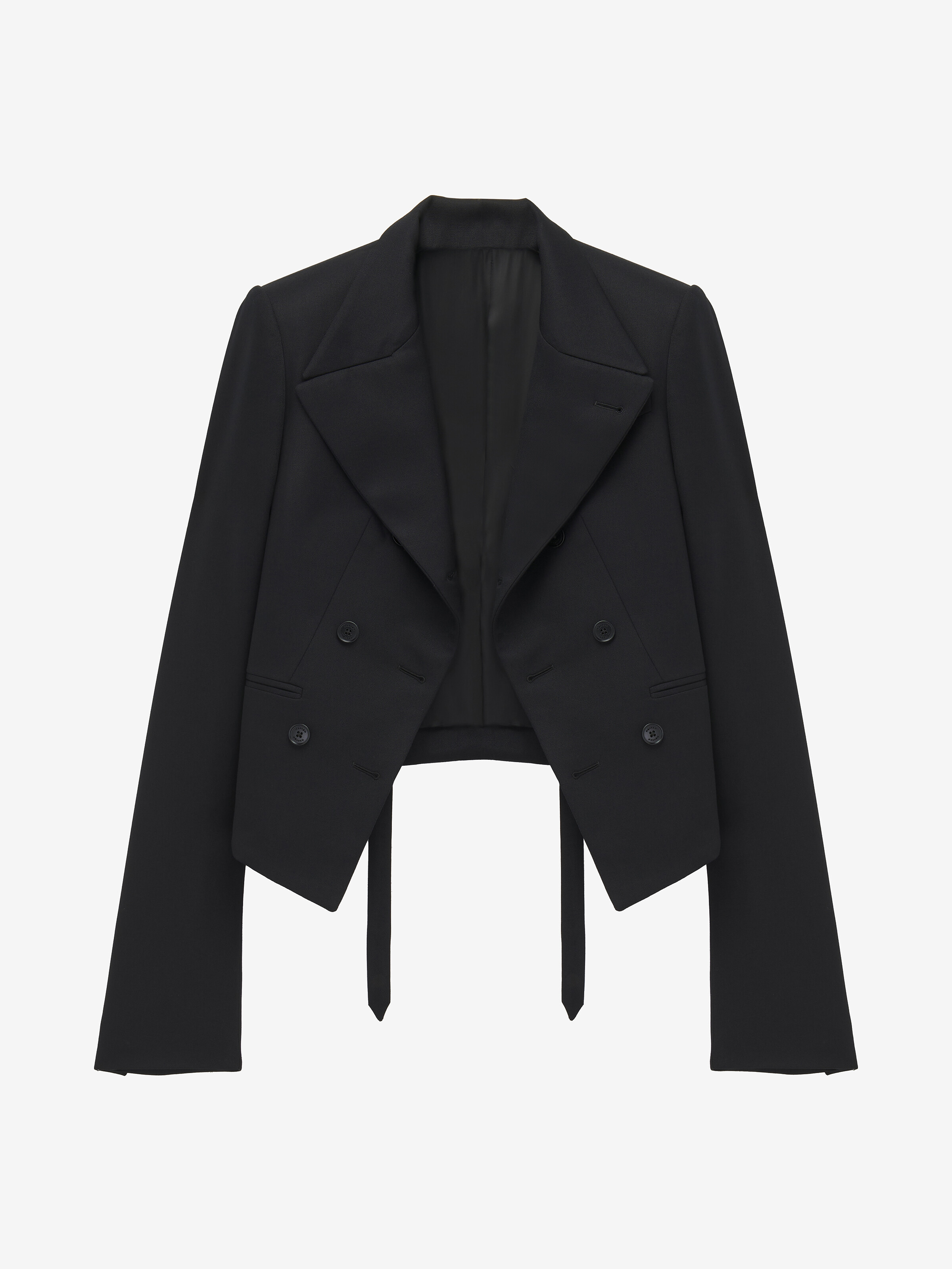 Men's Asymmetric Lapel Jacket in Black in 100% Wool | Alexander McQueen - image 1