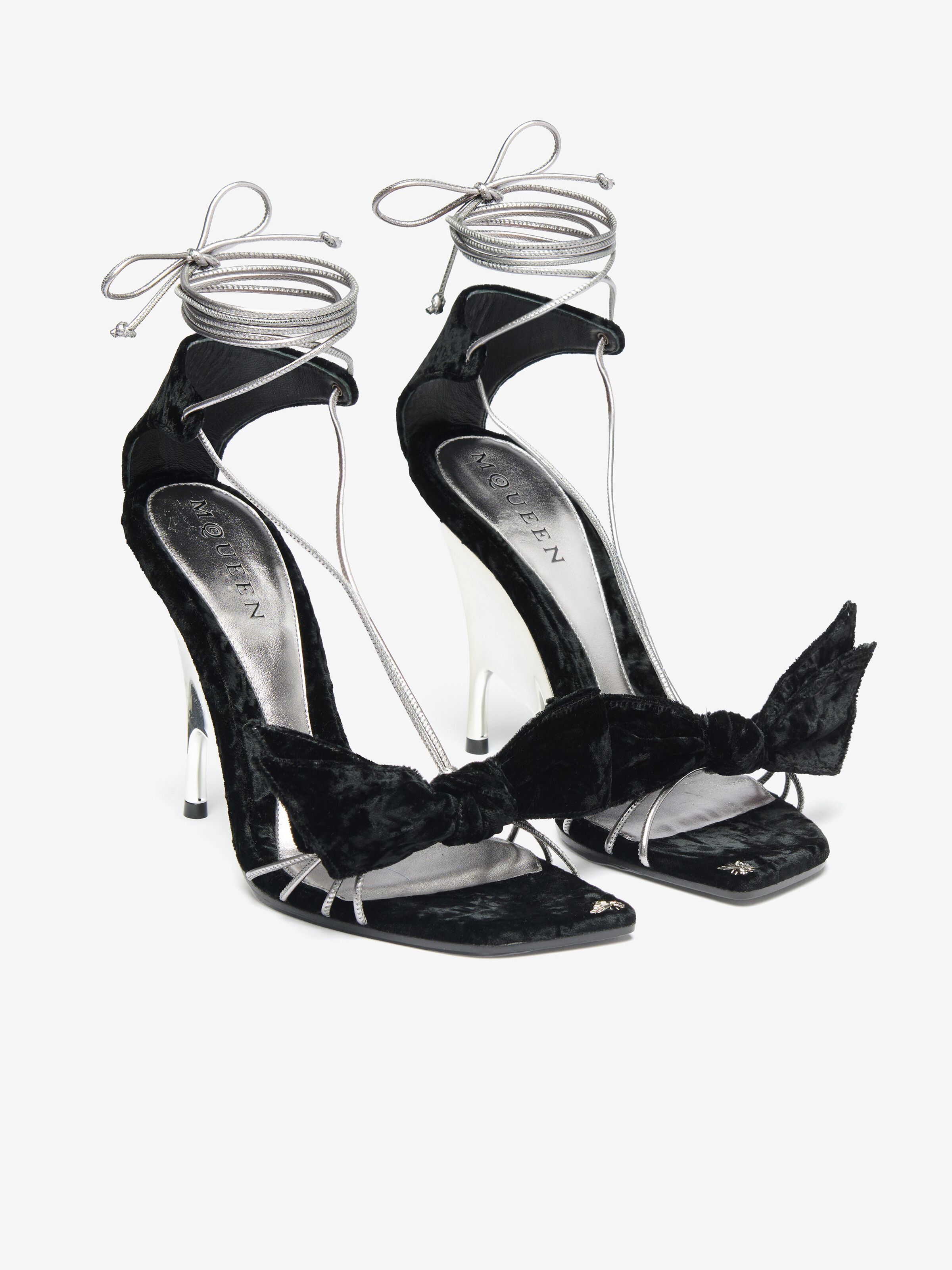 Sandali Koko da Donna in Nero in 65% Viscosa, 35% Cupro | Alexander McQueen - image 3